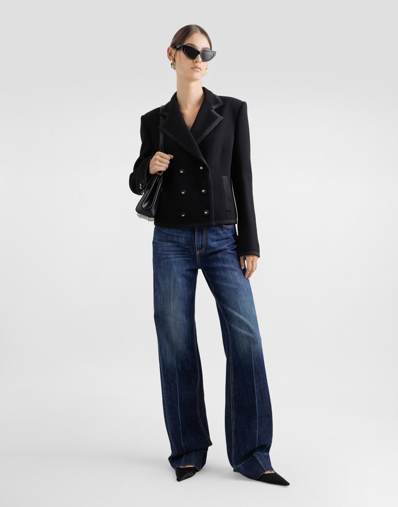 Dolce & Gabbana Short double-breasted wool crepe jacket outlook