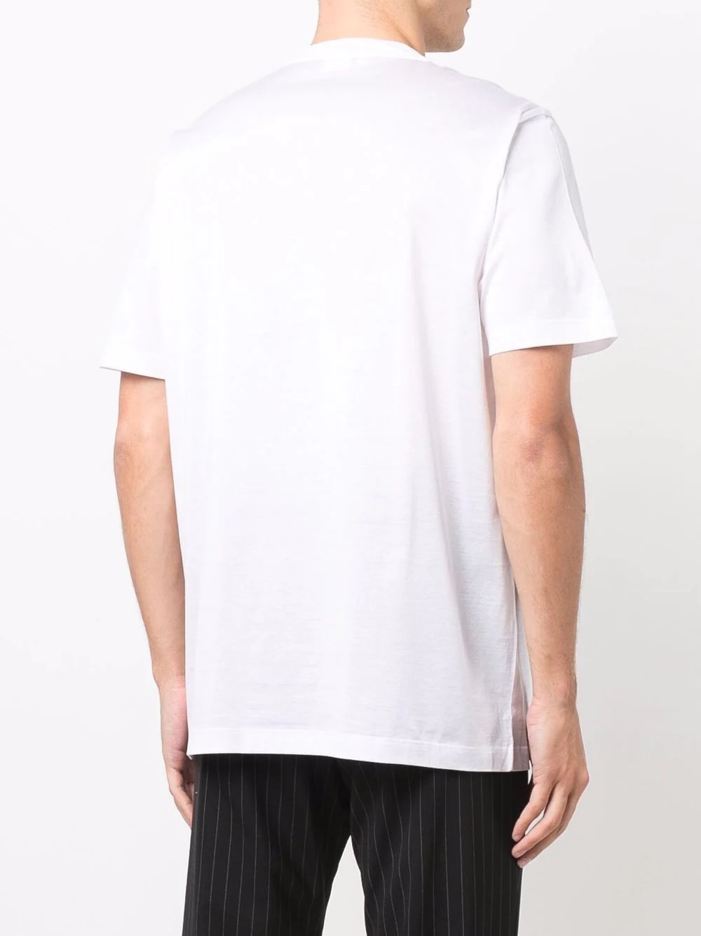 raised logo cotton T-shirt - 4