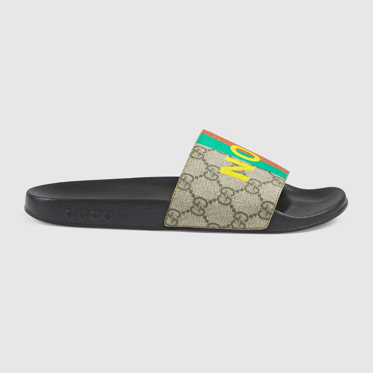 Women's 'Fake/Not' print slide sandal - 1