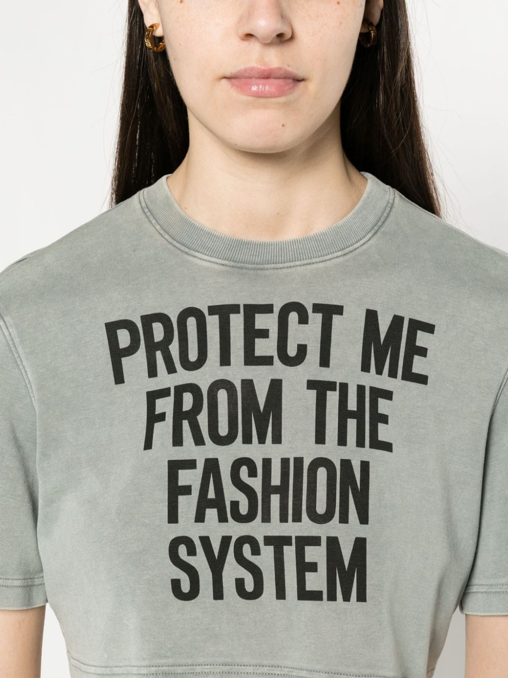 text-print cropped T-shirt - 5