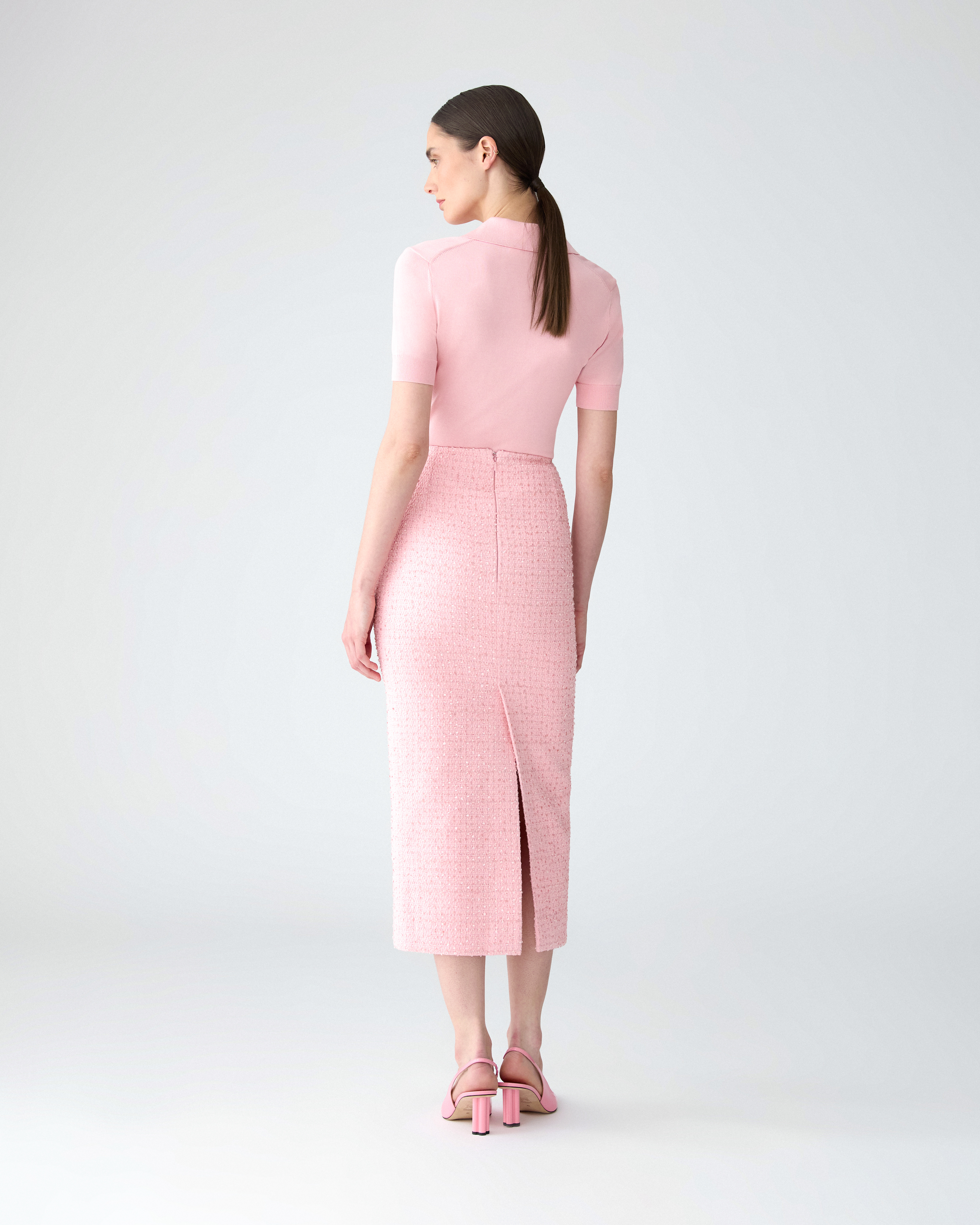 Tweed Midi Pencil Skirt - 3