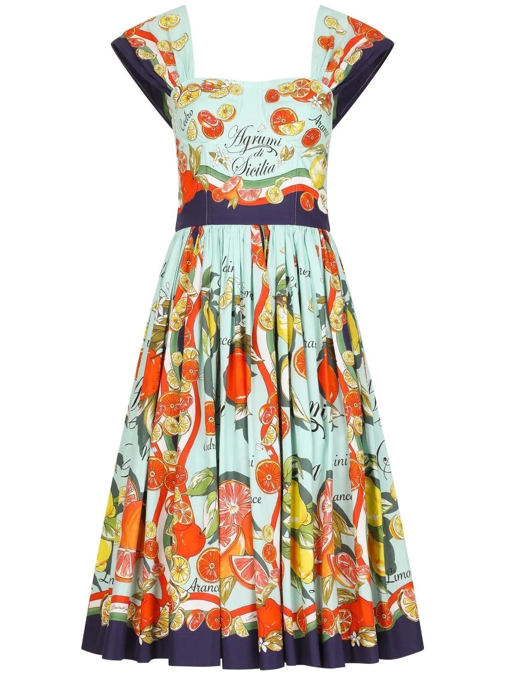 fruit-print A-line dress - 1