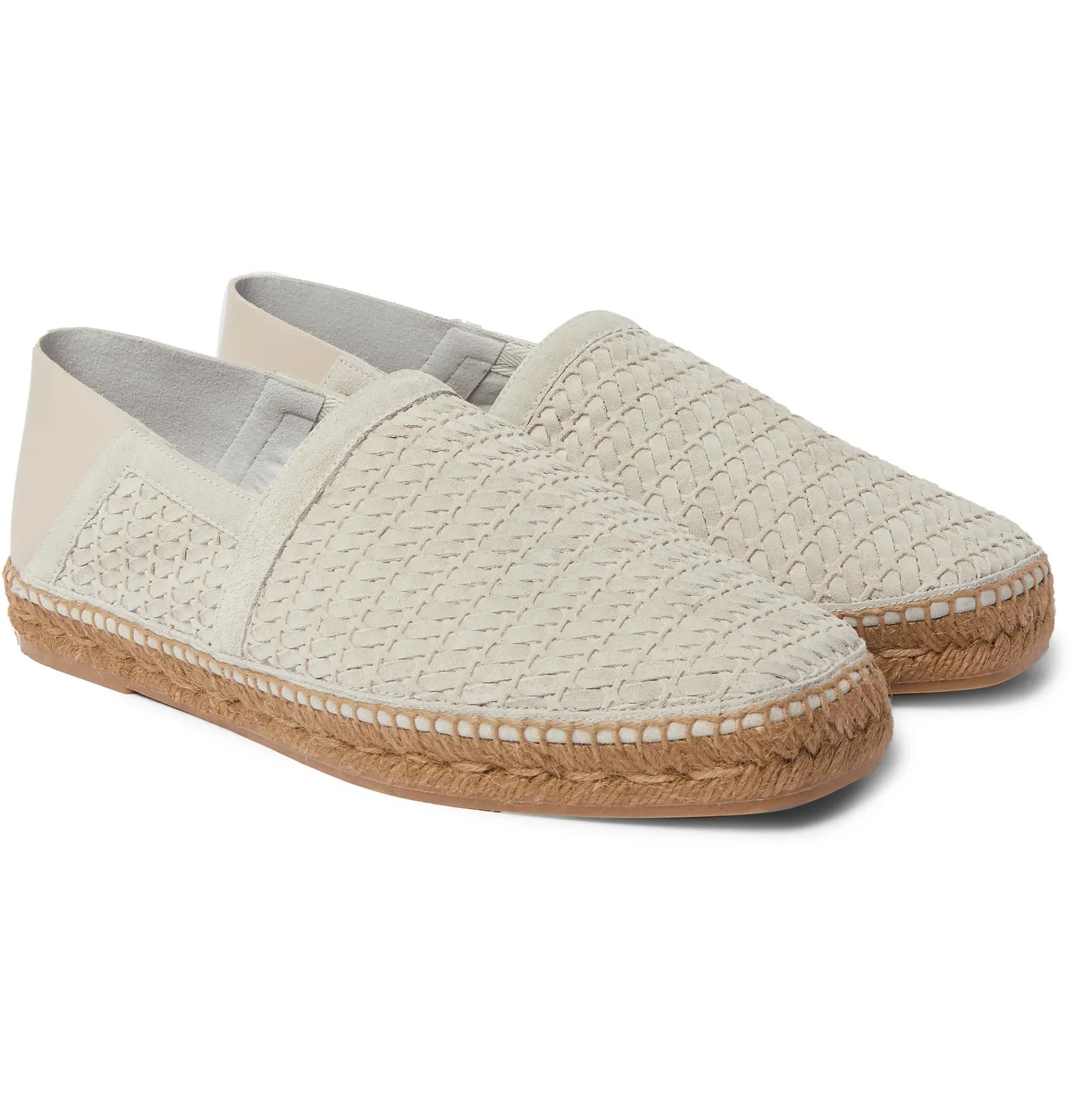 Barnes Leather-Trimmed Woven Suede Espadrilles - 11