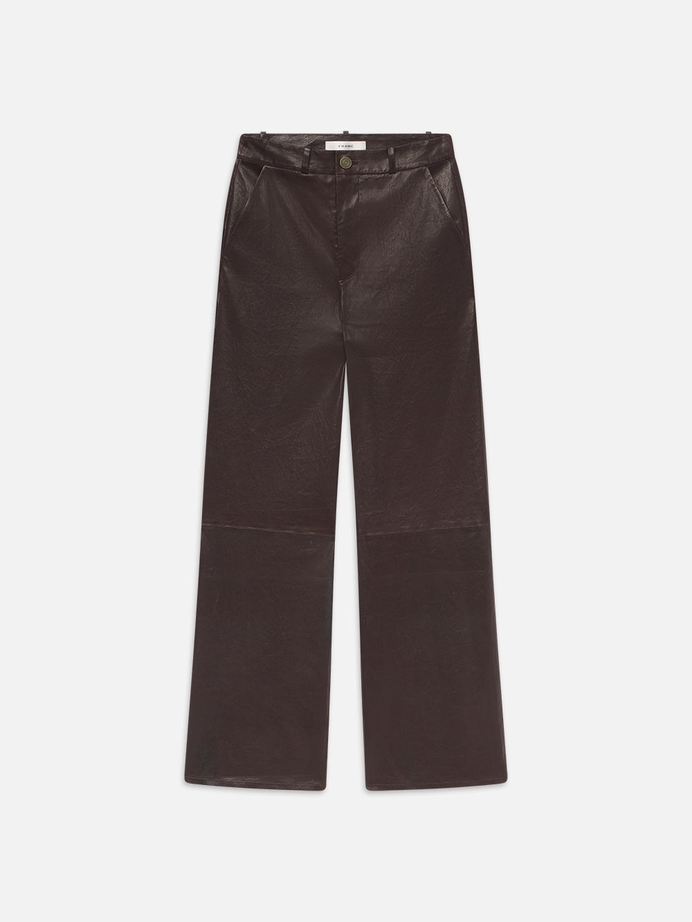 Relaxed Leather Trouser in Chocolate Brown - 1