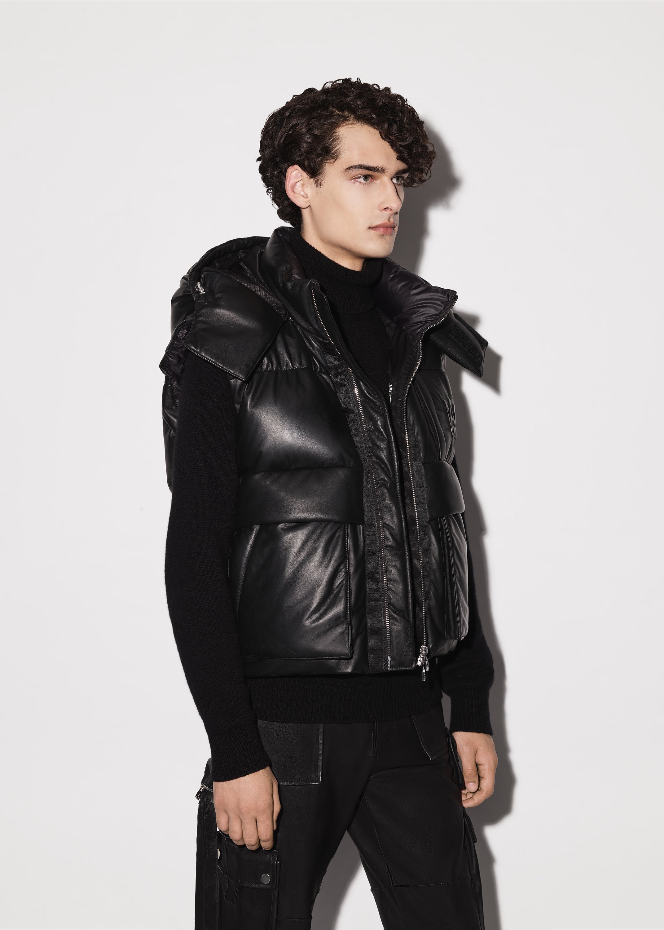 LEATHER DOWN GILET - 7