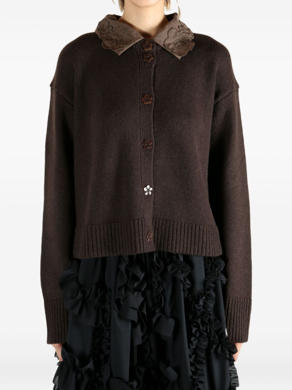 Bibi embroidered-collar cardigan - 2