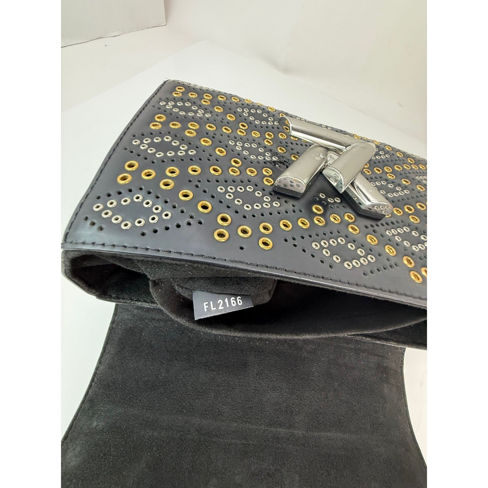Louis Vuitton Calfskin Eyelet Twist MM Black Gold Silver Shoulder Bag - 8