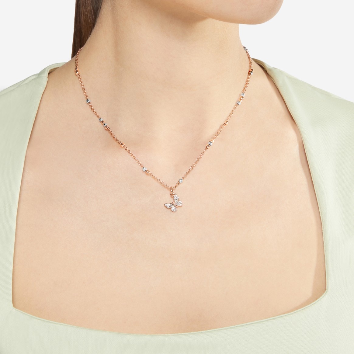 Rose Gold & Silver Mini Granelli Necklace - 4