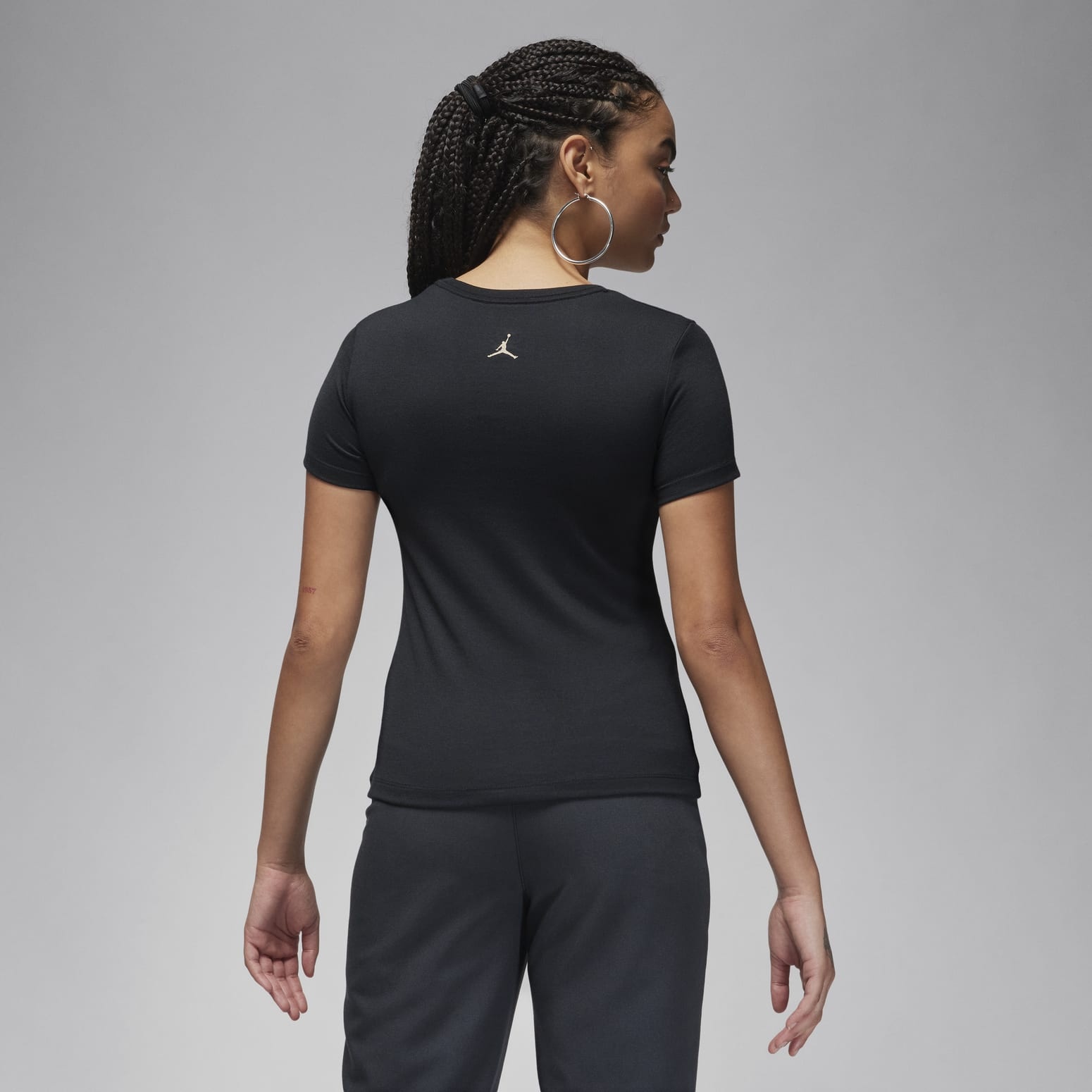 (WMNS) Air Jordan Slim Fit T-Shirt 'Black' FN5390-010 - 2