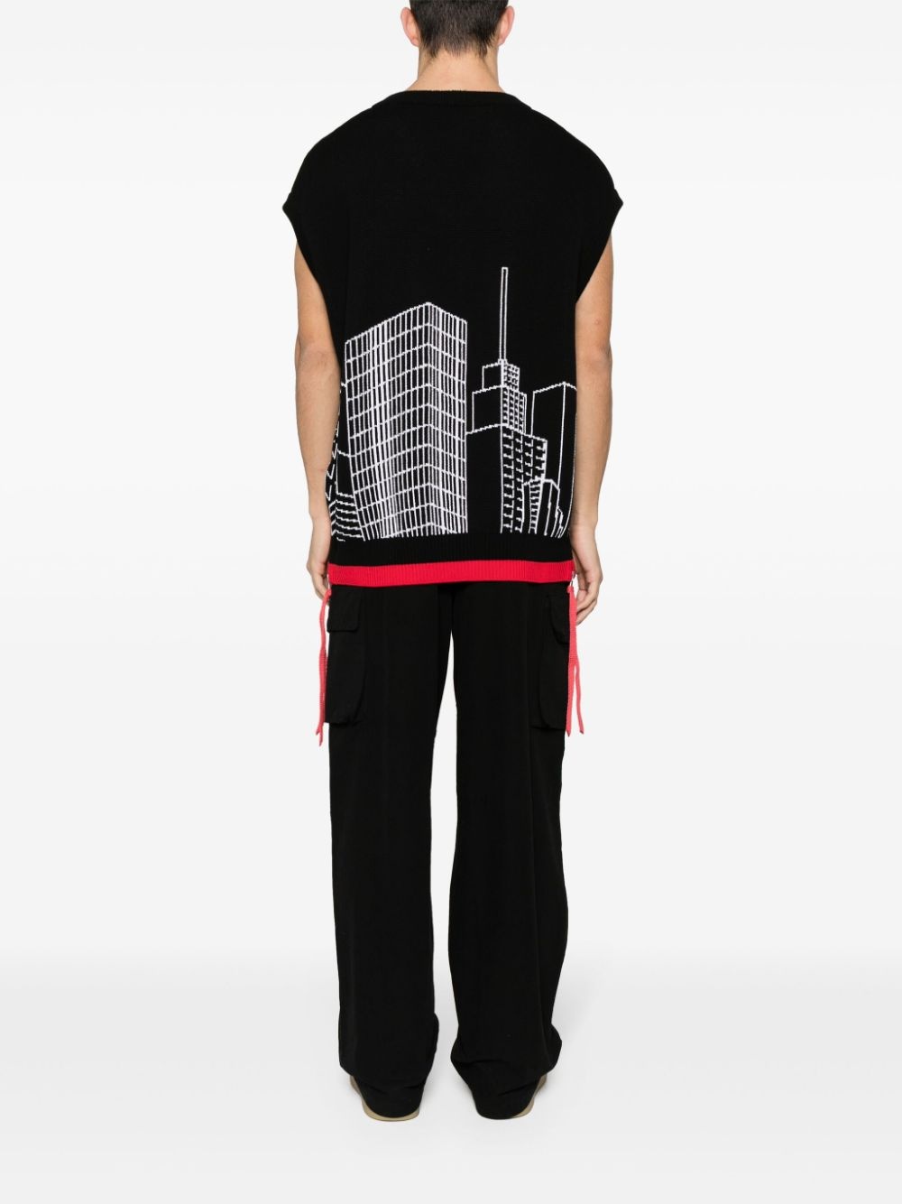 intarsia-knit sleeveless jumper - 4