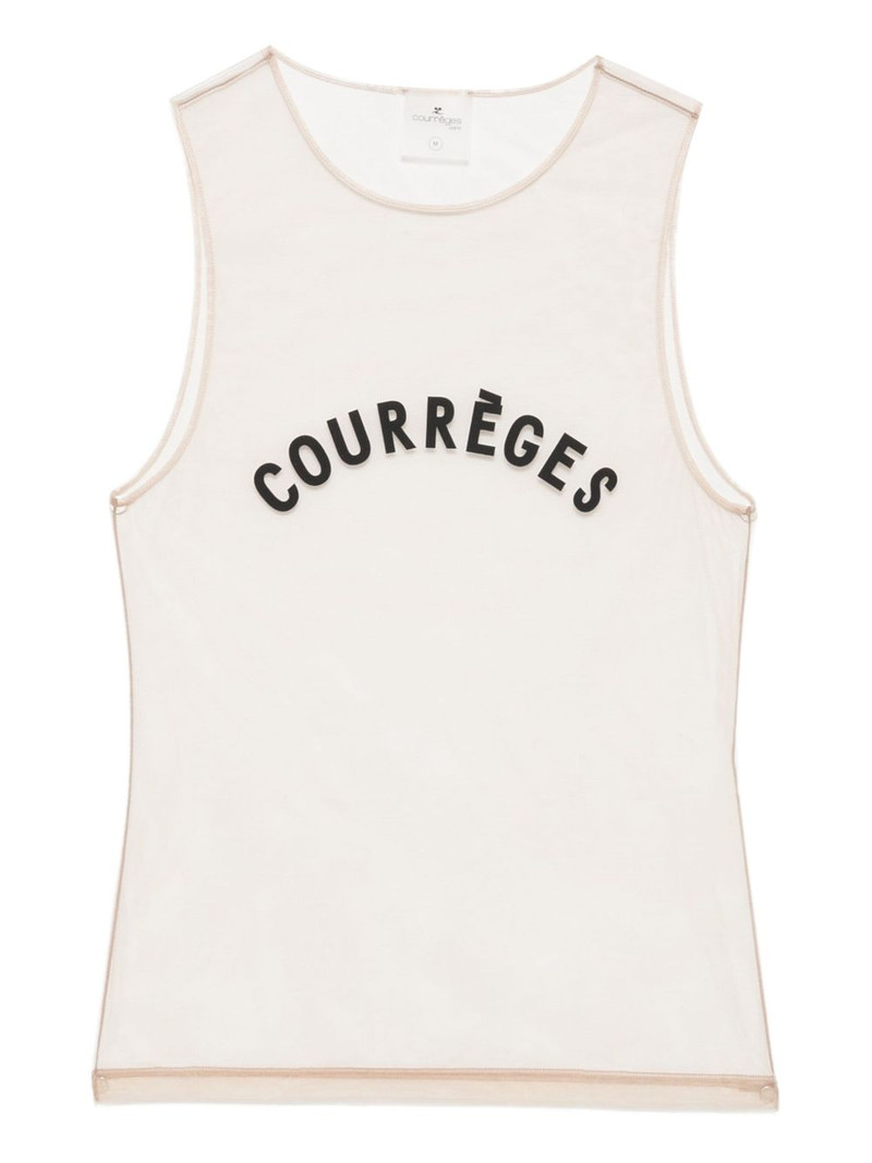 logo-print tulle top 1