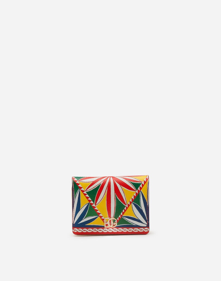 Small continental wallet in carretto-print dauphine calfskin - 1