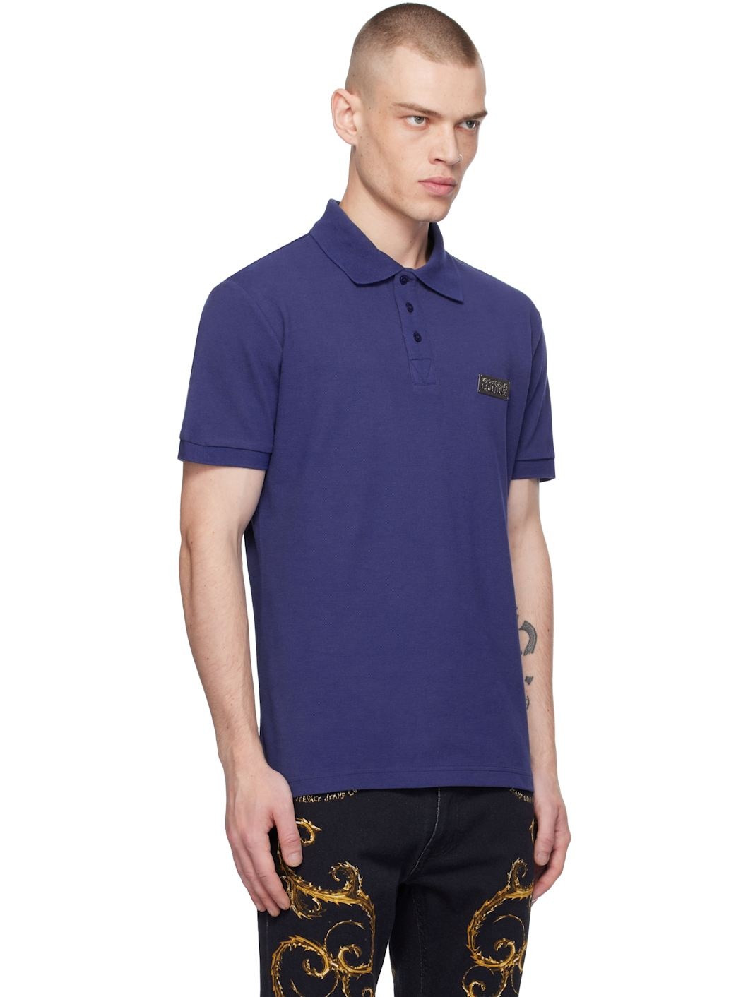 Blue Logo Slim-Fit Polo - 2