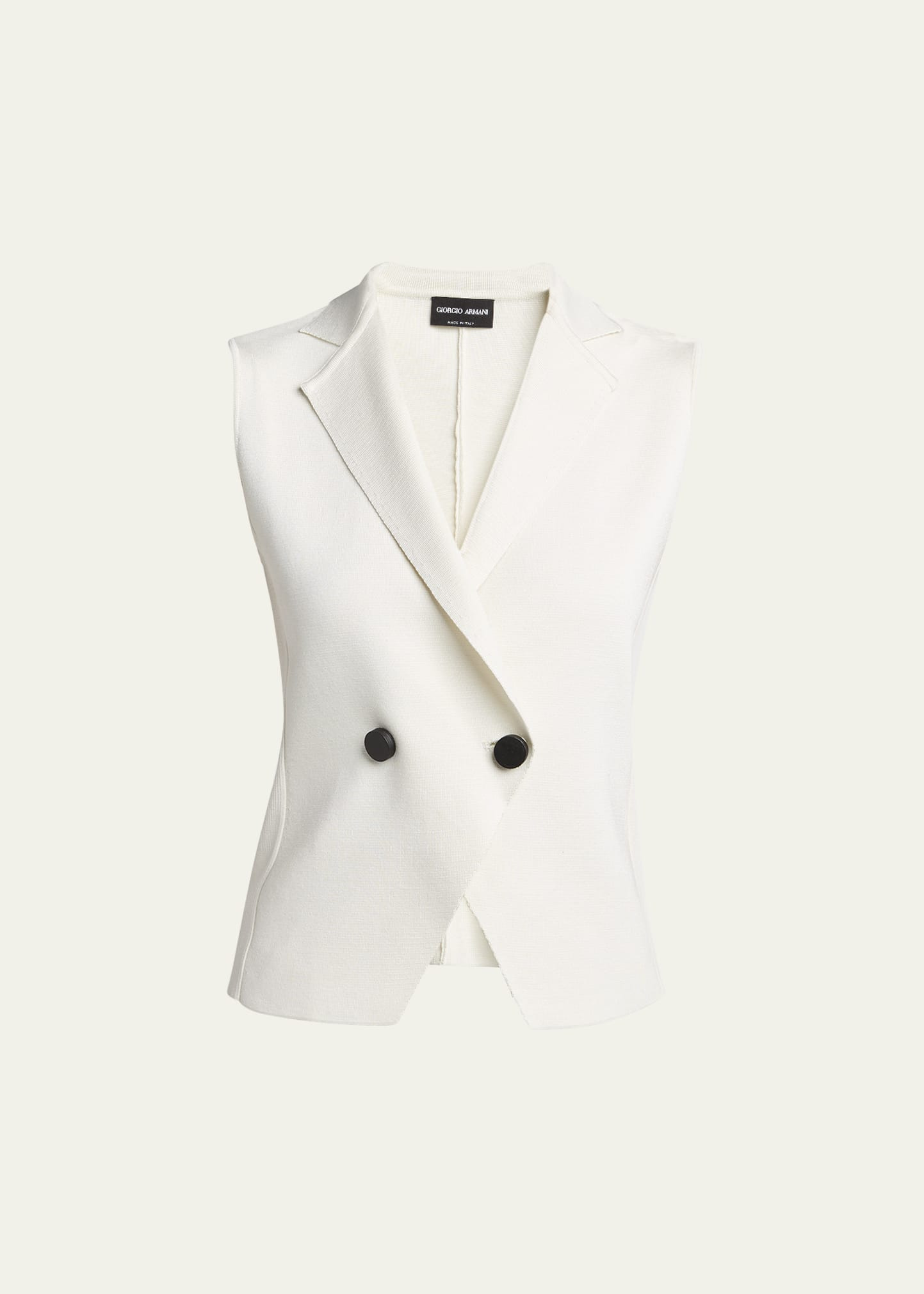 Silk Knit Single-Breasted Vest - 1