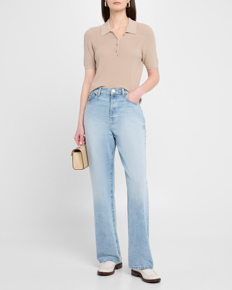 rag & bone Darcey Cotton-Cashmere Short-Sleeve Polo Sweater outlook