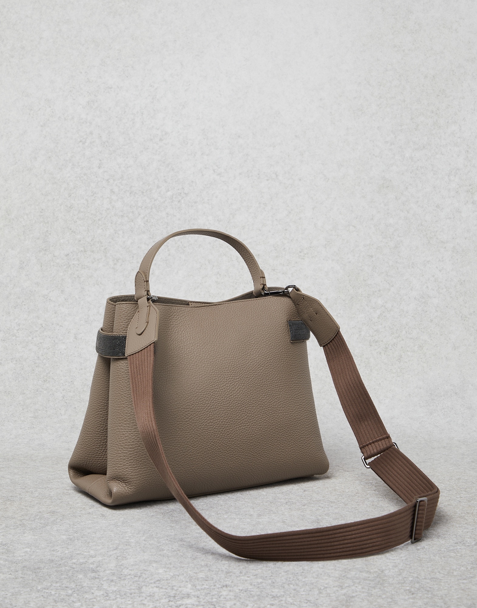 Texture calfskin bag with precious bands - 2