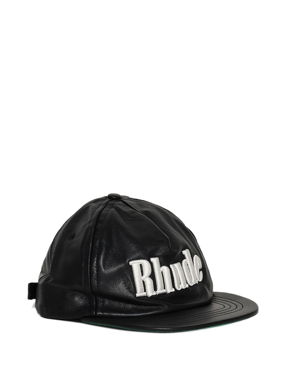 logo-embroidered leather baseball cap - 2