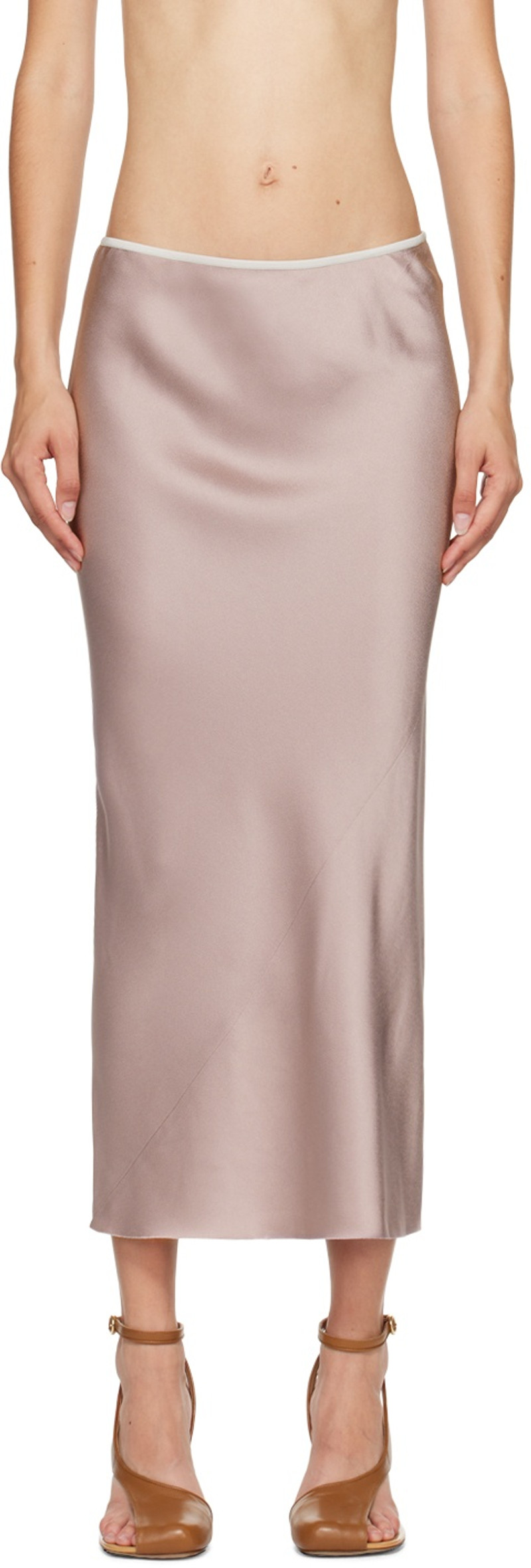 Pink Vented Midi Skirt 1