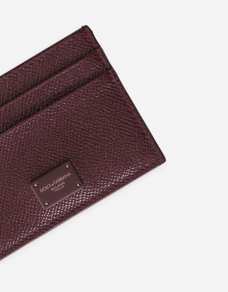 Dauphine calfskin card holder with branded tag - 4