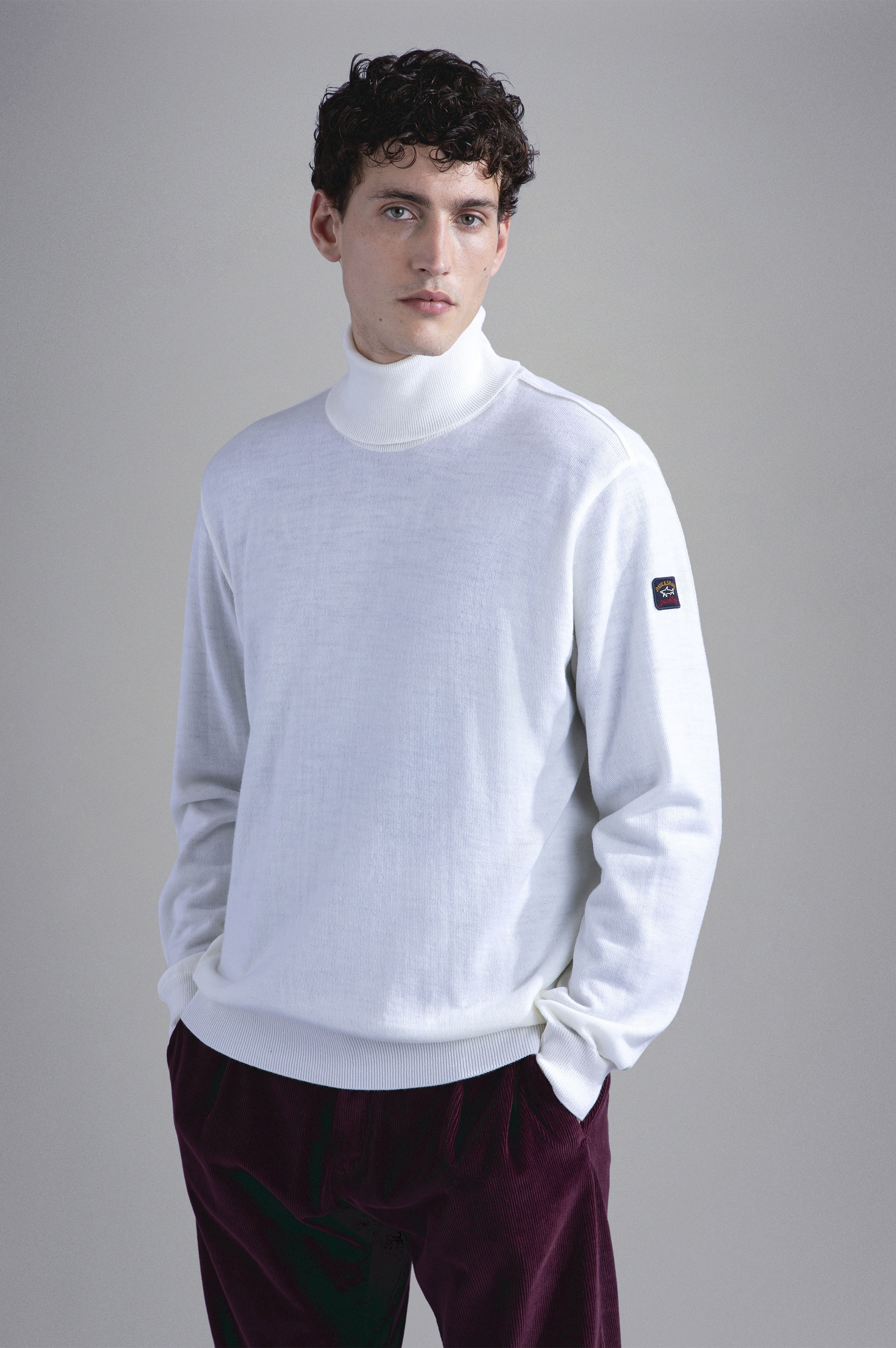 MERINO WOOL TURTLENECK WITH ICONIC BADGE - 6