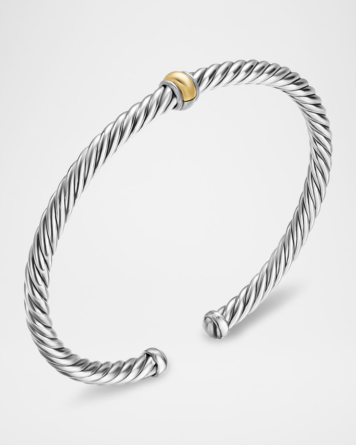 Cable Flex Center Station Bracelet in Silver and 14K Gold, 4mm - 2