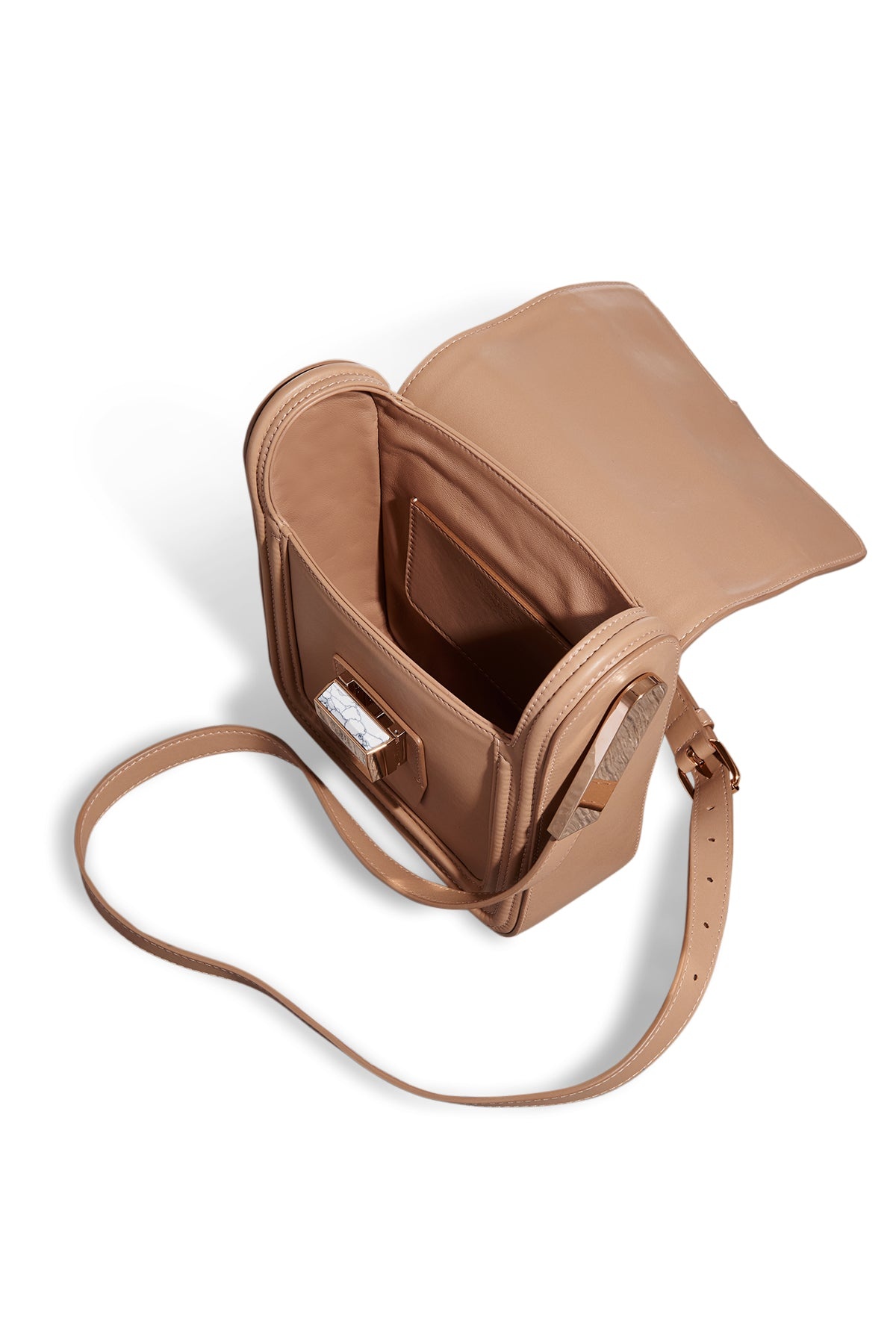 Marvelle Crossbody Bag in Nude Nappa Leather - 3