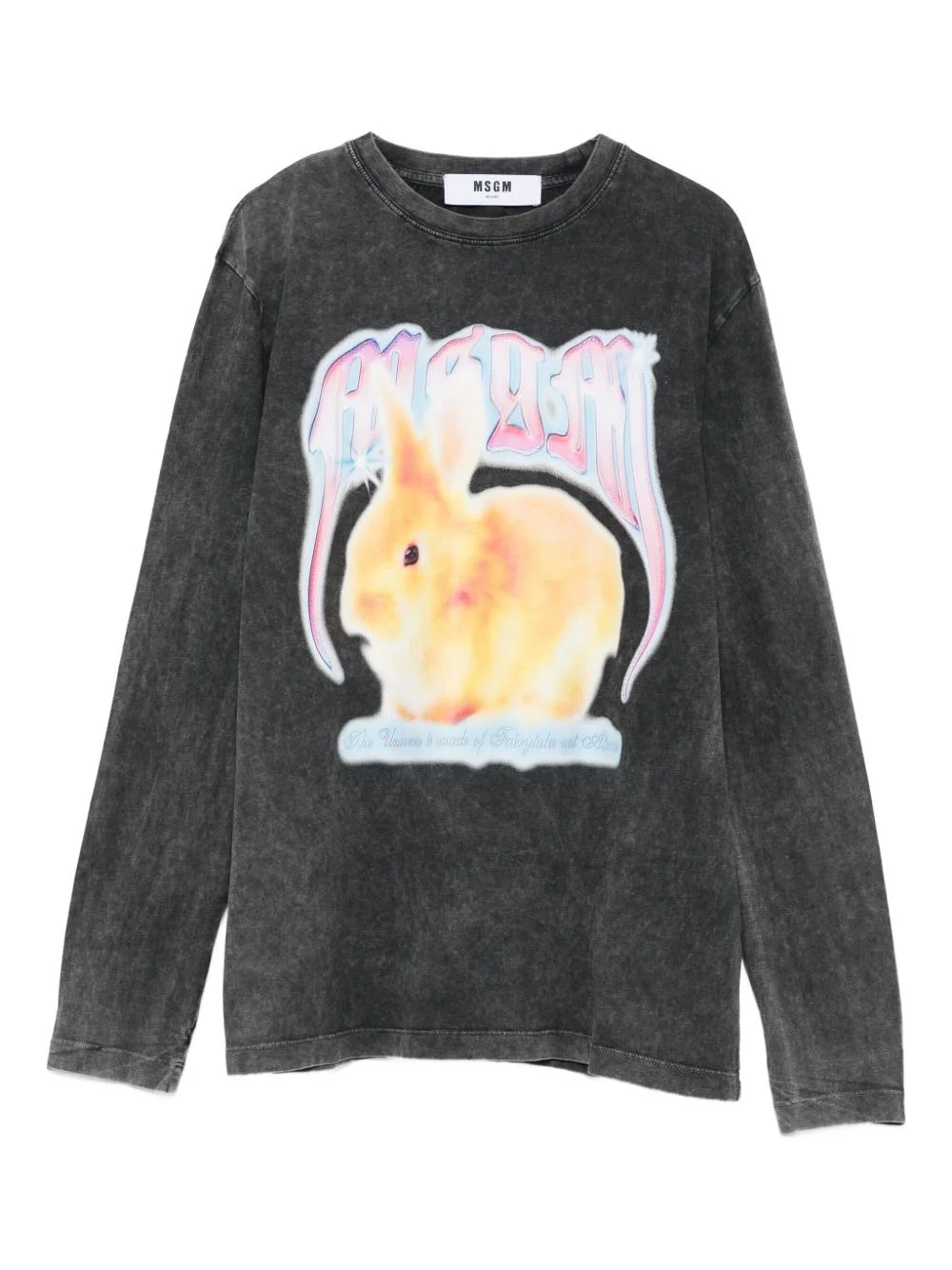 rabbit-print long-sleeve T-shirt - 1