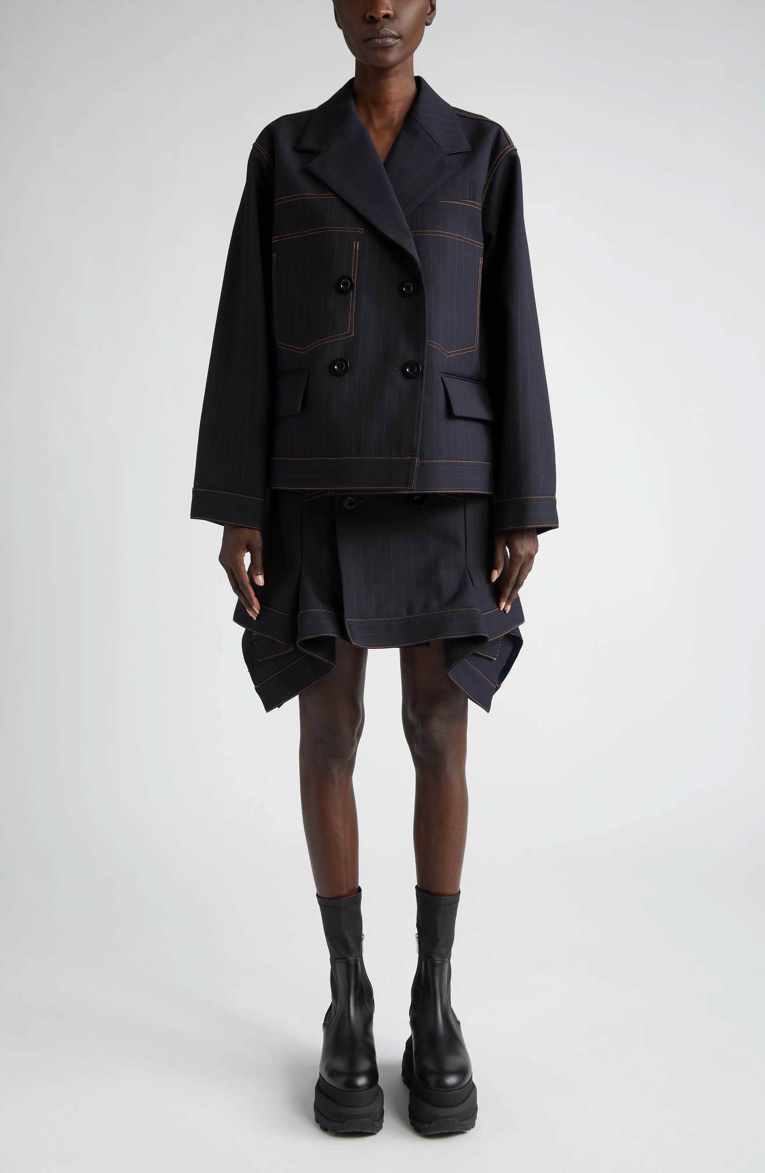 sacai Chalk Stripe Bonding Jacket | nordstrom | REVERSIBLE