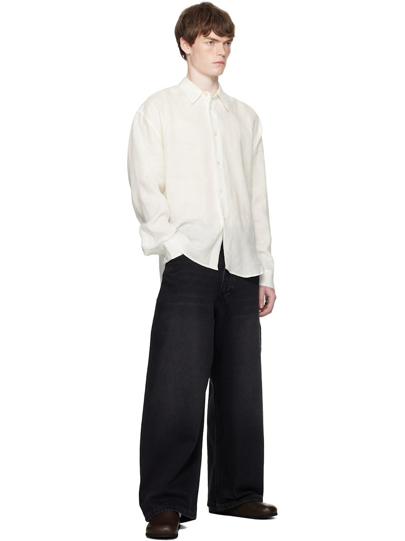 Studio Nicholson White Rafe Linen Shirt outlook
