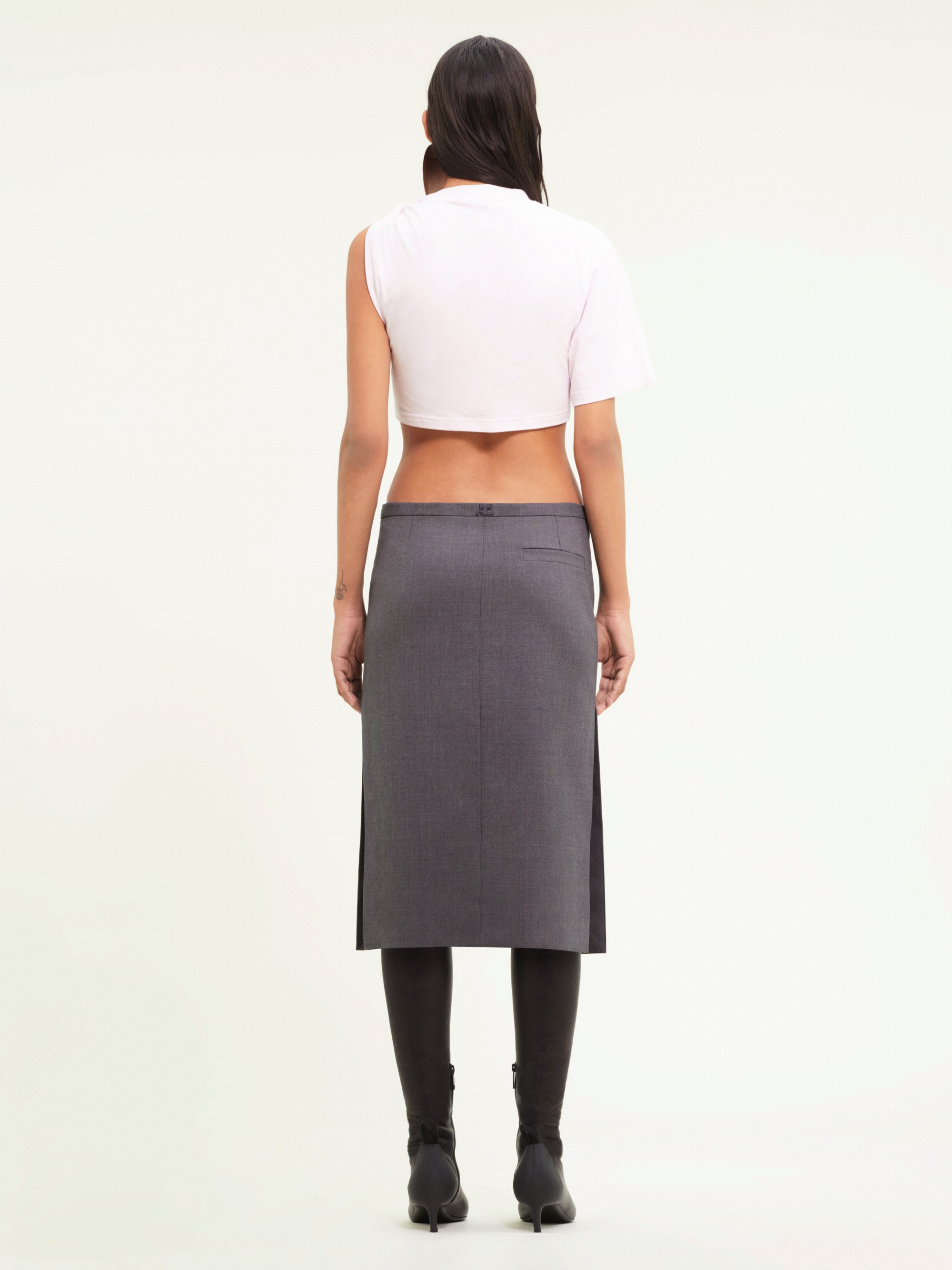 PRINTED CROPPED TWISTED T-SHIRT - 4