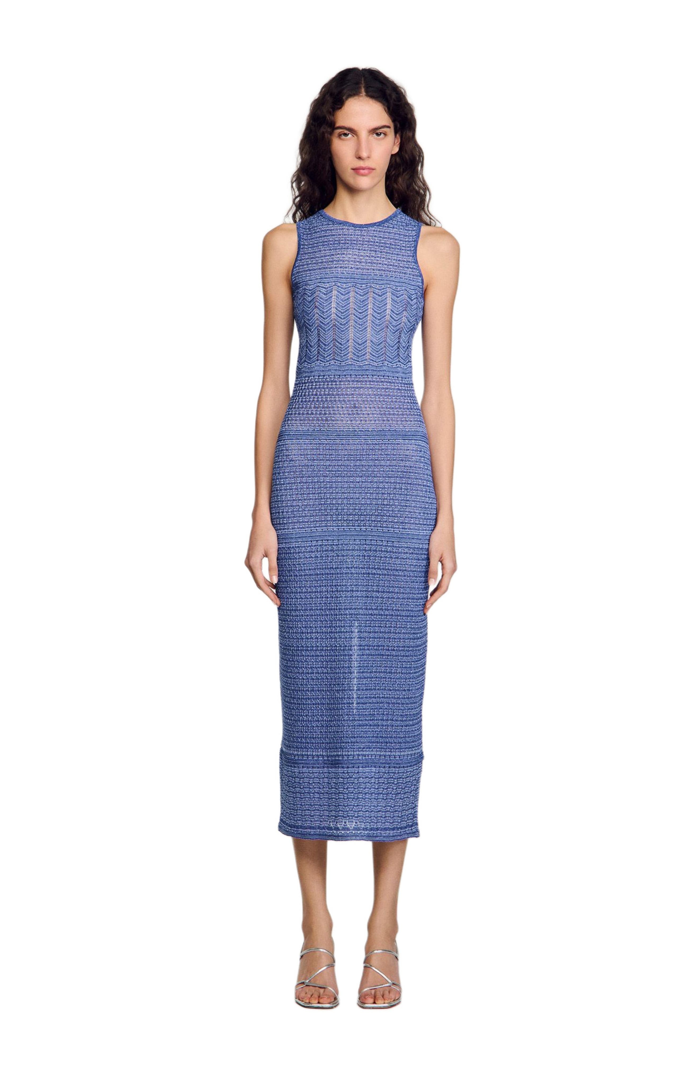 SANDRO Knit midi dress in Royal Blue at Nordstrom - 1