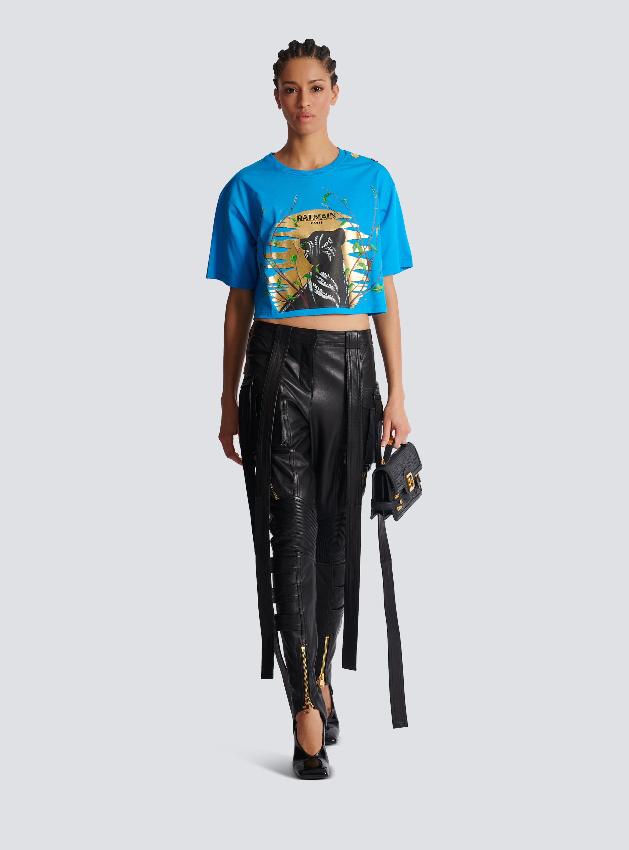 Disney x Balmain: The Lion King - Cropped T-shirt with Cassius Khumalo print - 2