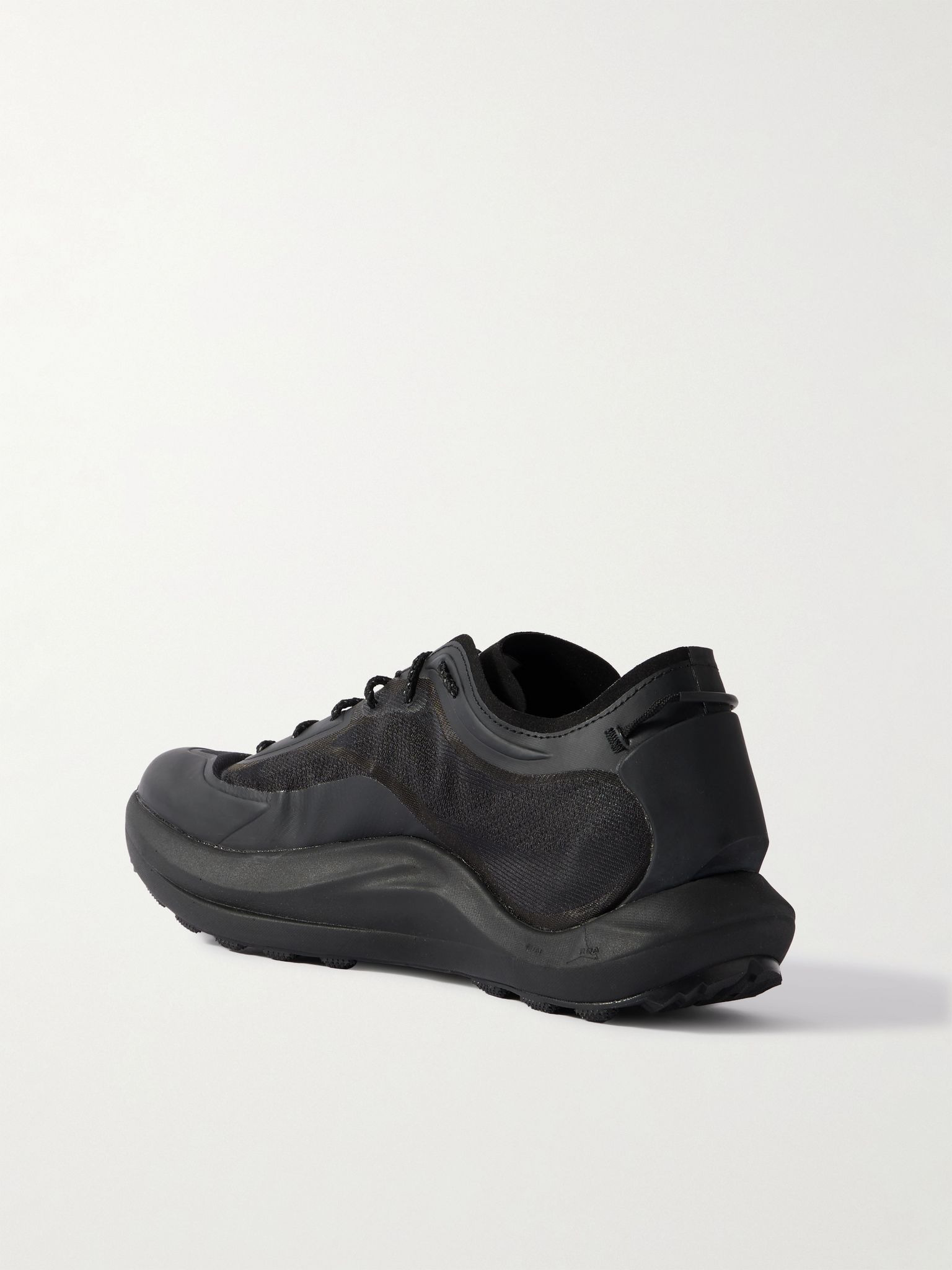 Sella Leather and Mesh Sneakers Black - 3
