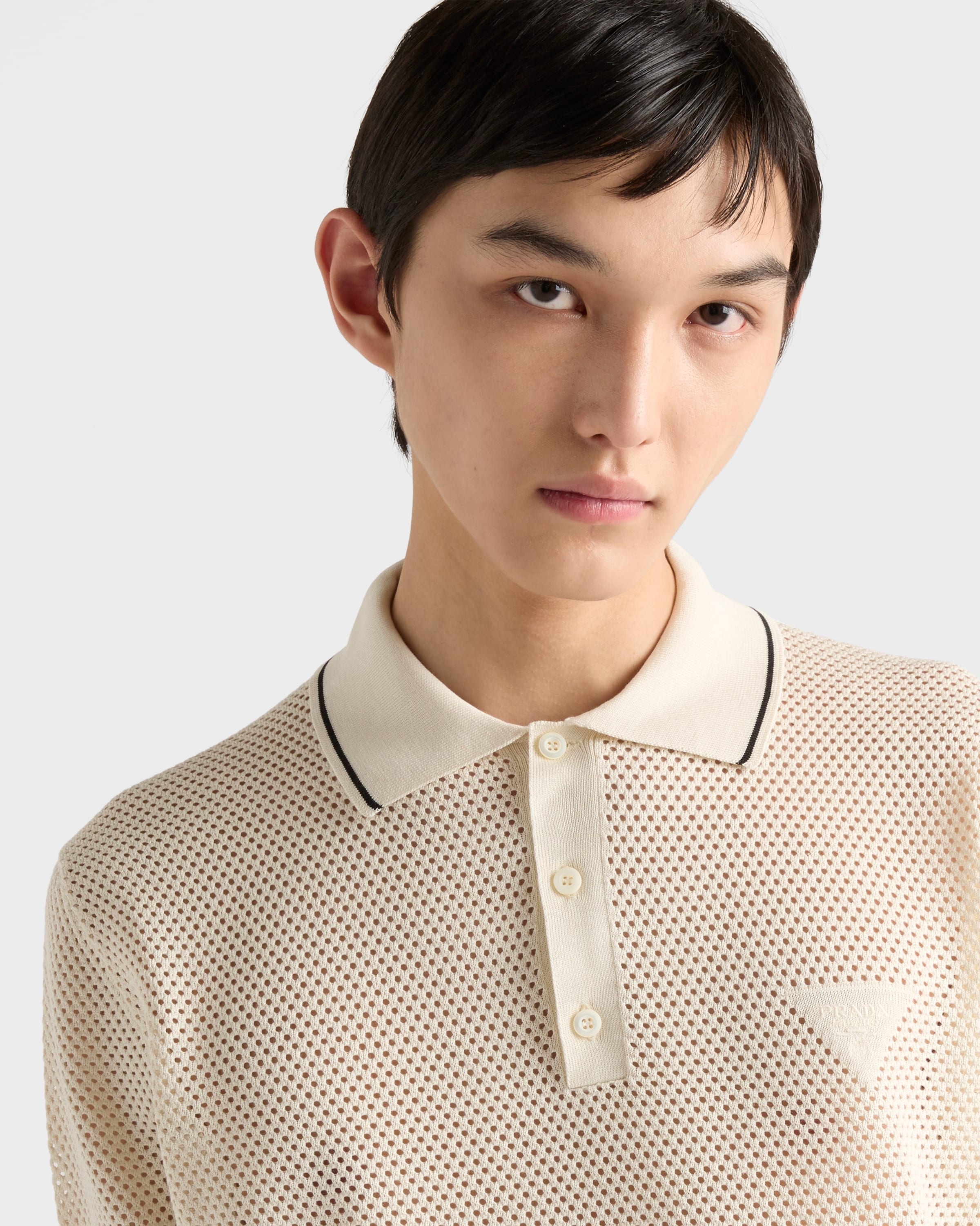 Silk and cotton polo shirt - 3