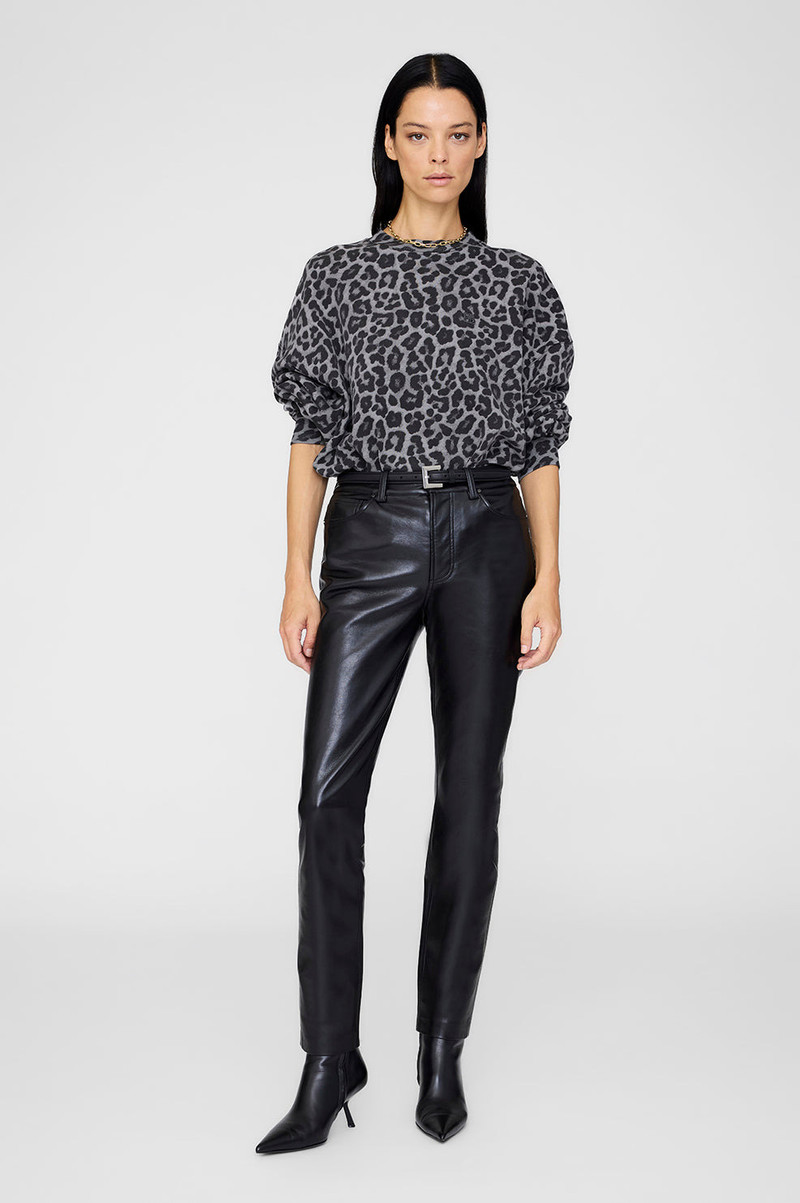 ANINE BING Miles Sweatshirt - Grey Leopard outlook