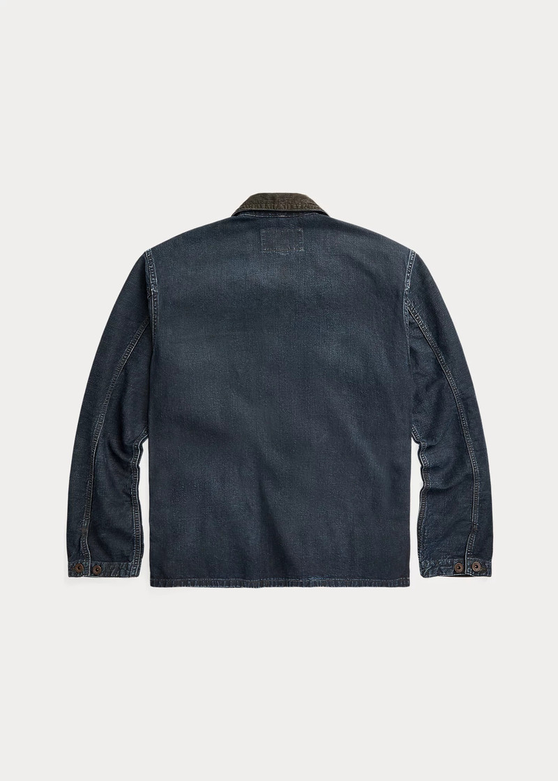 RRL by Ralph Lauren Corduroy-Trim Indigo Denim Shirt Jacket outlook