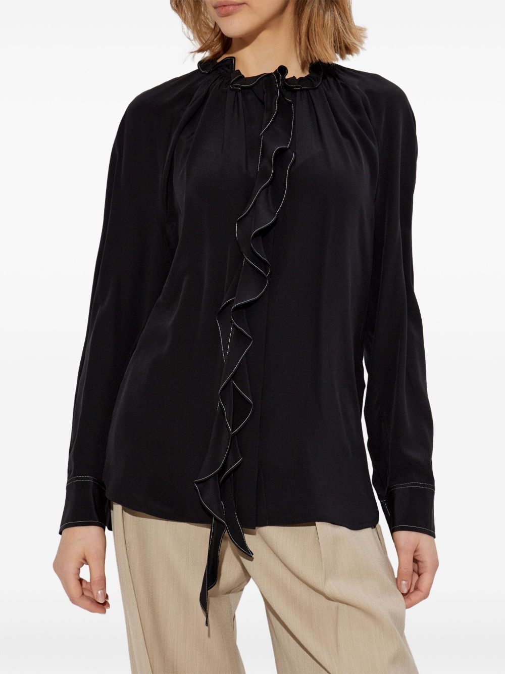 ruffle-detailing blouse - 3