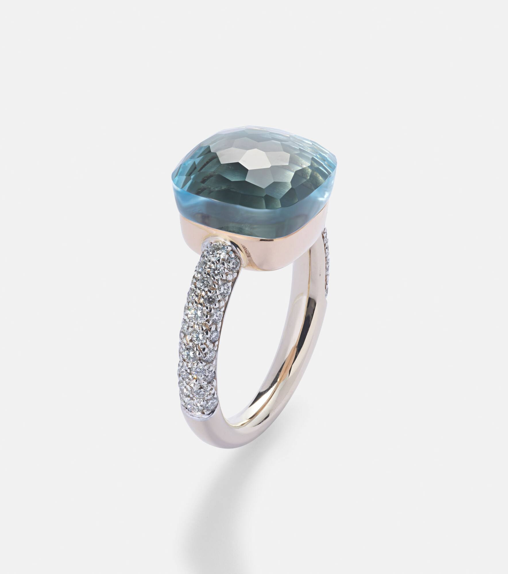 Nudo 18kt gold ring with topaz and diamonds - 4
