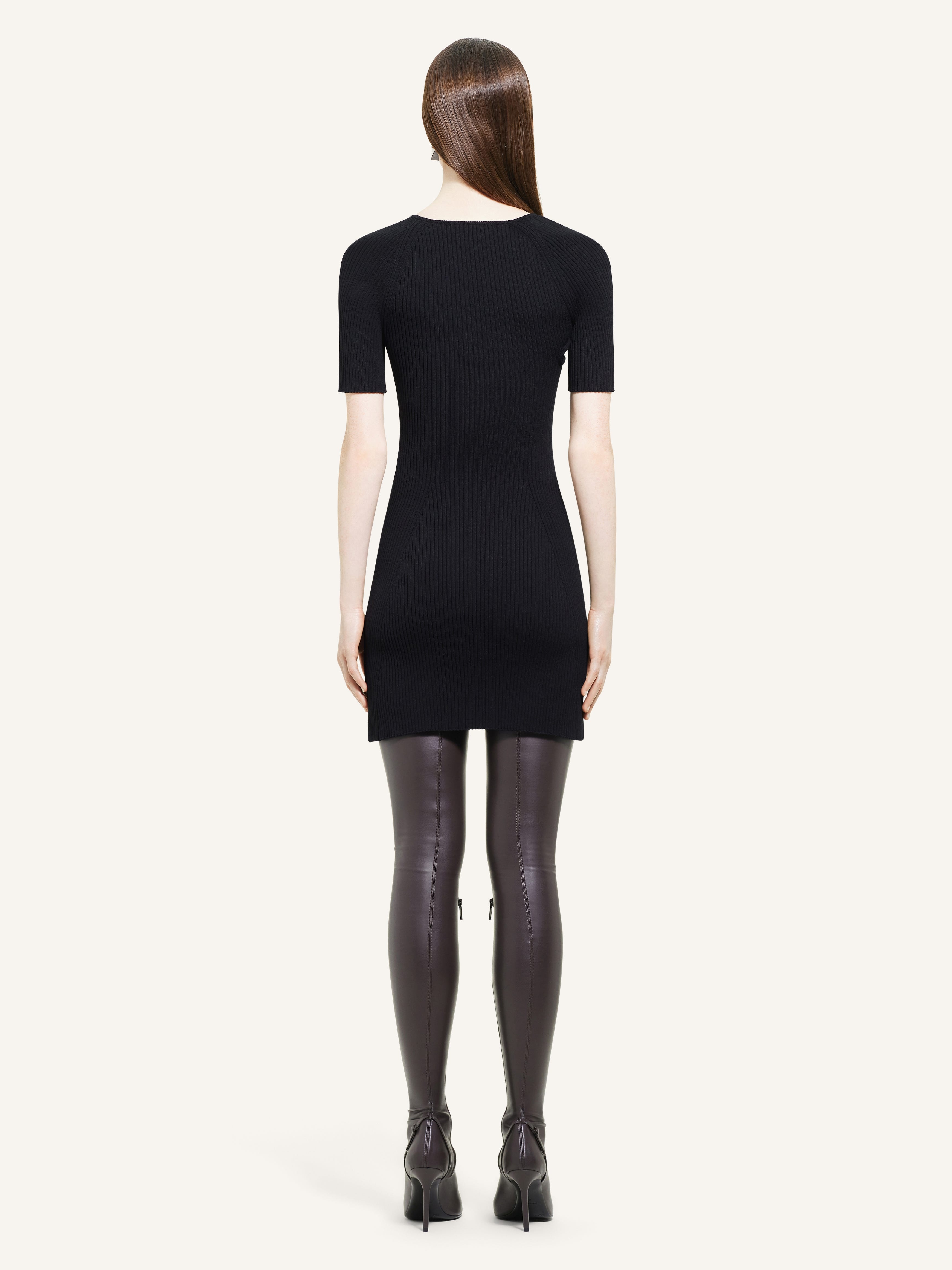 MINI SLASH RIB KNIT DRESS - 4