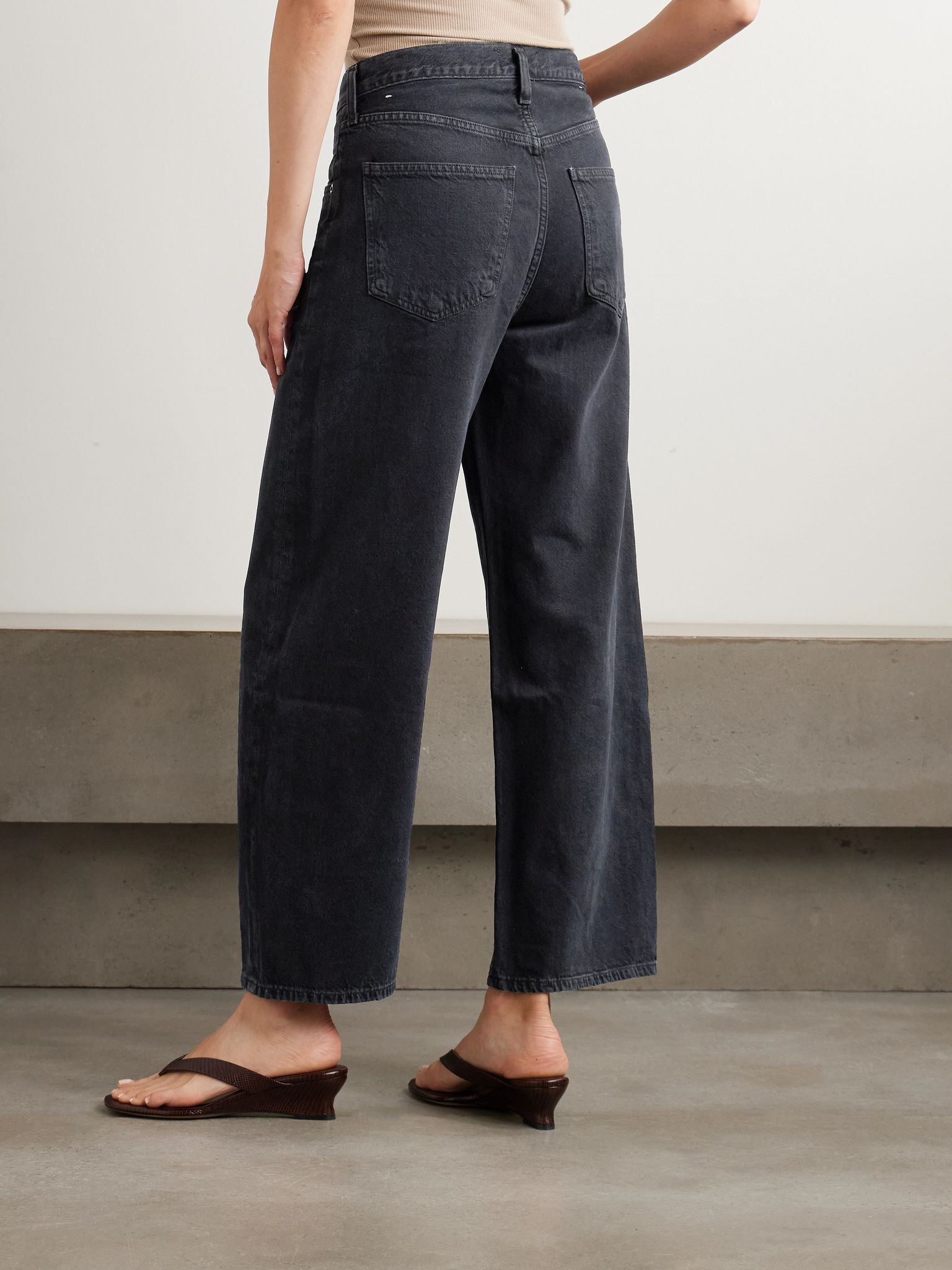 Low Curve Crop high-rise wide-leg jeans Black - 4