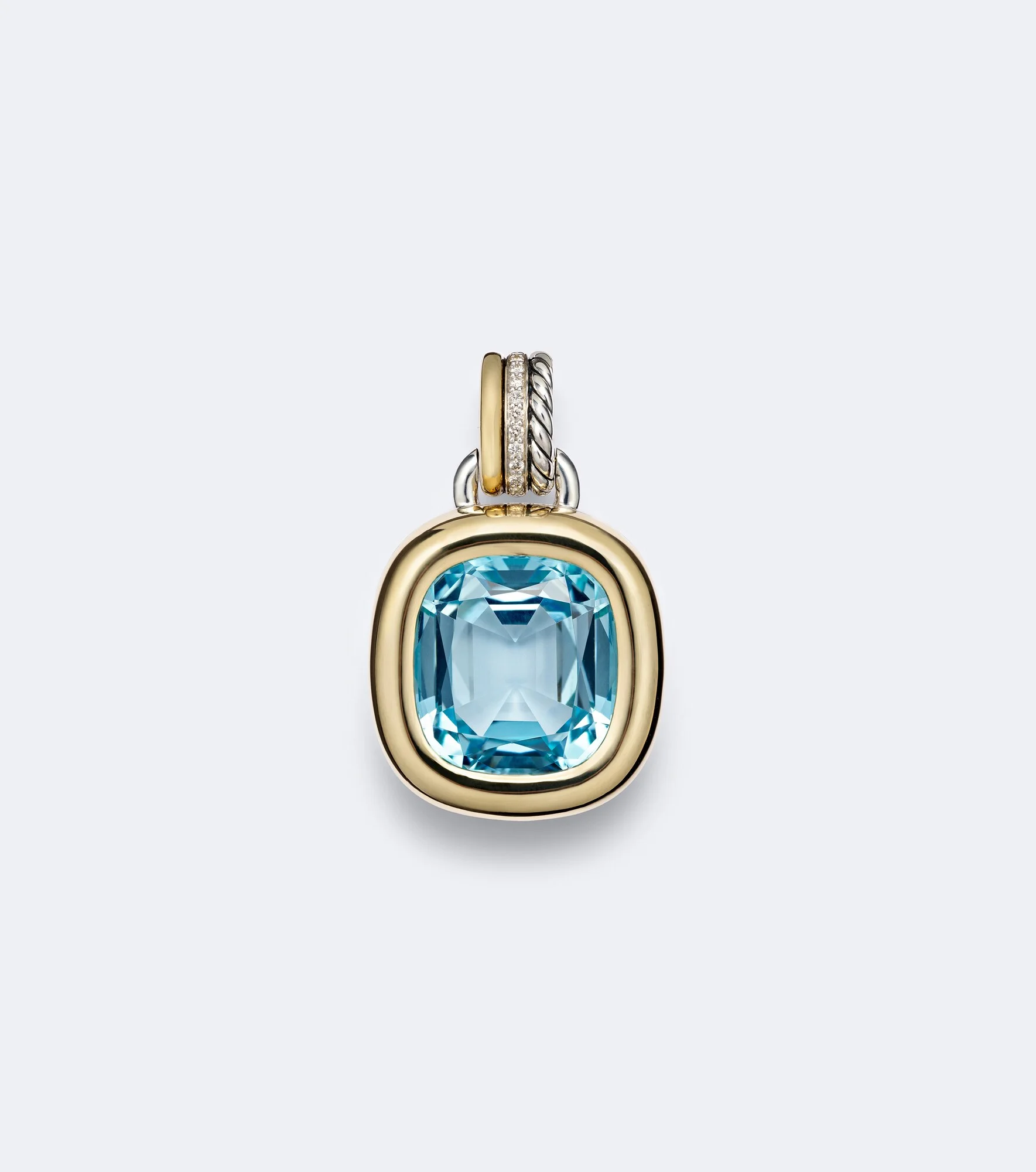 DY Mercer® 18kt gold and sterling silver pendant with topaz and diamonds - 1