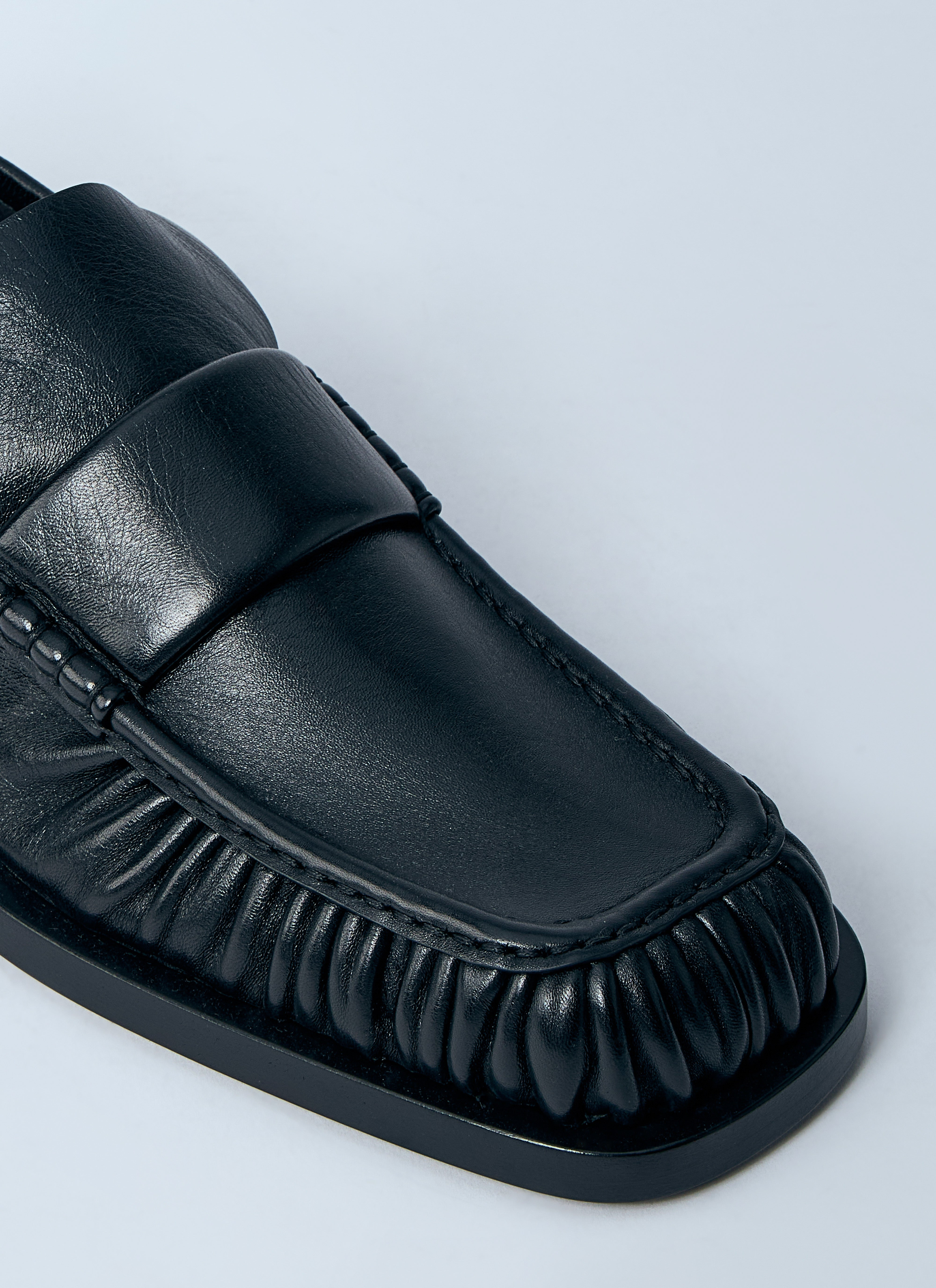 Jil Sander Men Ruched Leather Loafers - 3