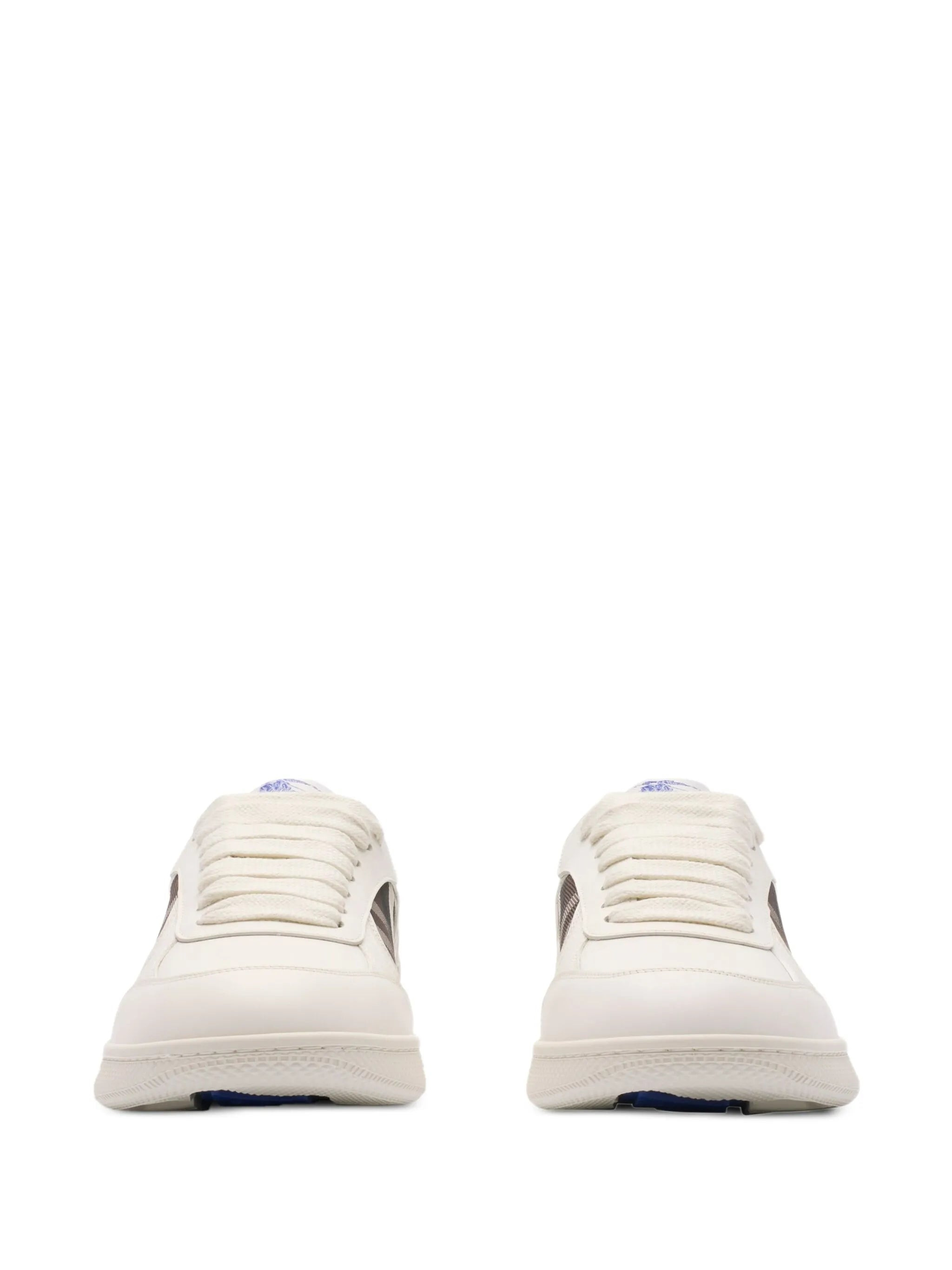 Terrace check-panel leather sneakers - 2