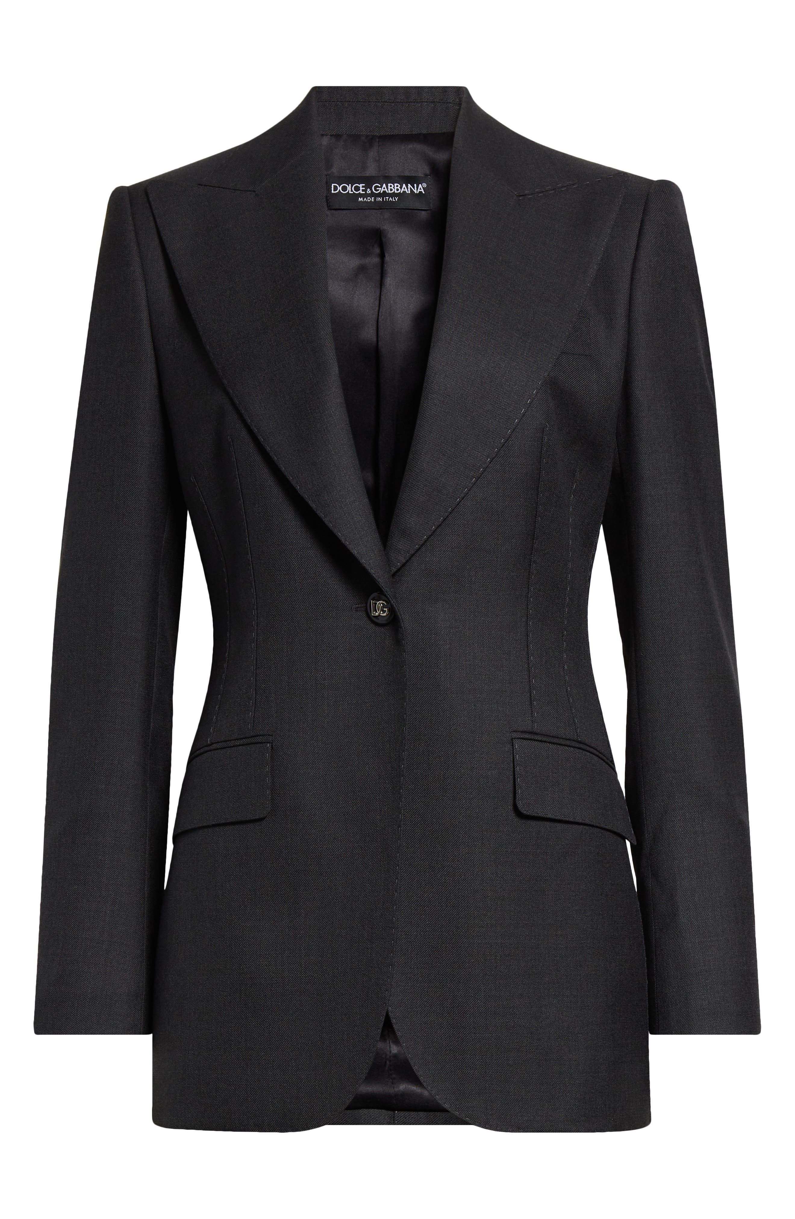 Dolce&Gabbana Turlington Single Breasted Virgin Wool Blazer in S8290 Melange Grigi at Nordstrom - 7