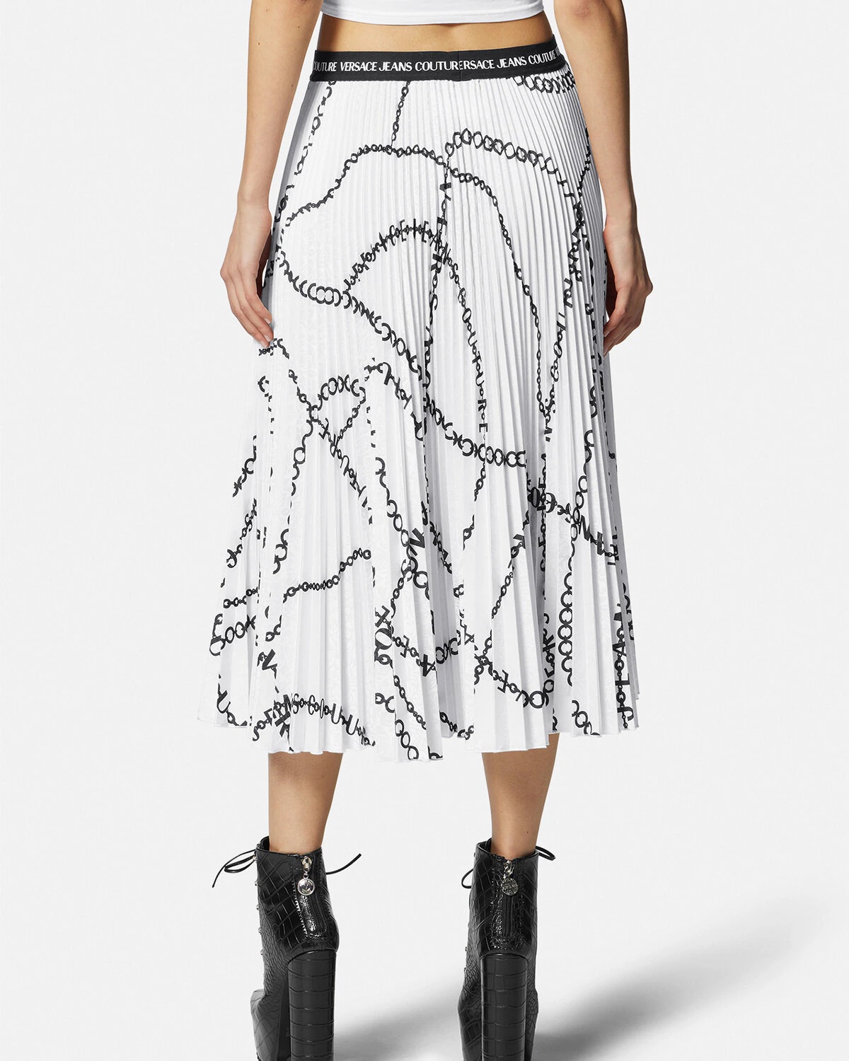 Necklace Pleated Midi Skirt - 4