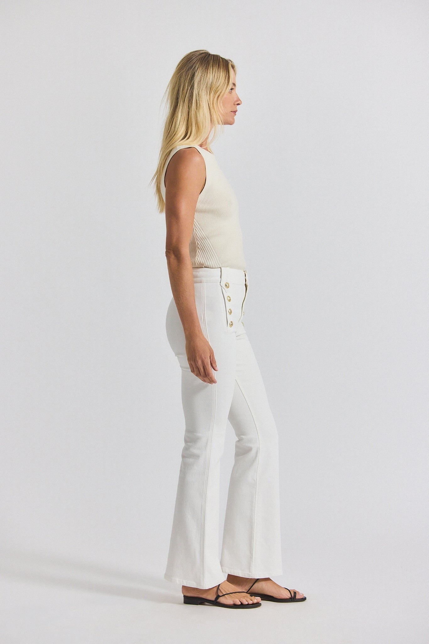 ROBERTSON STRETCH DENIM FLARE TROUSER - 4