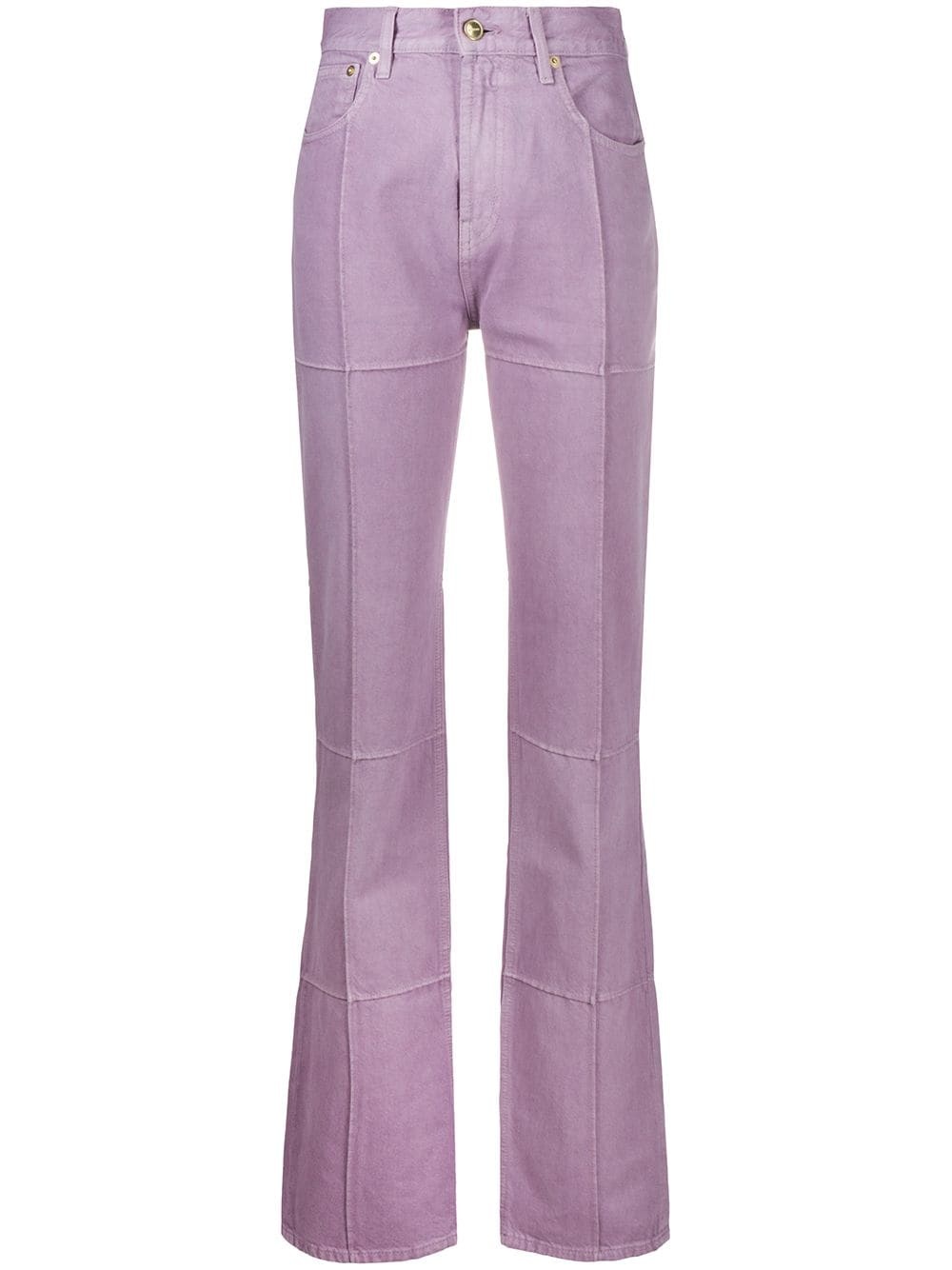 corduroy detail high-waisted trousers - 1