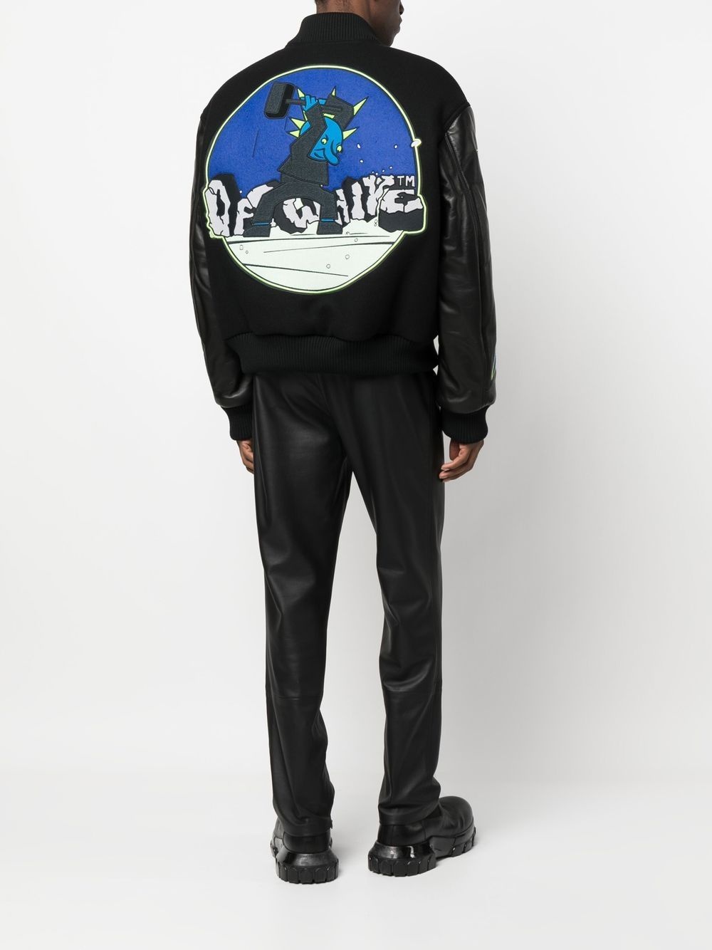 logo-patch varsity jacket - 2