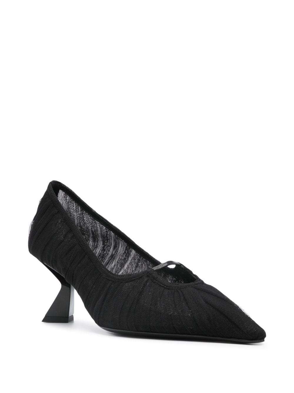 75mm sculpted-heel tulle pumps - 2