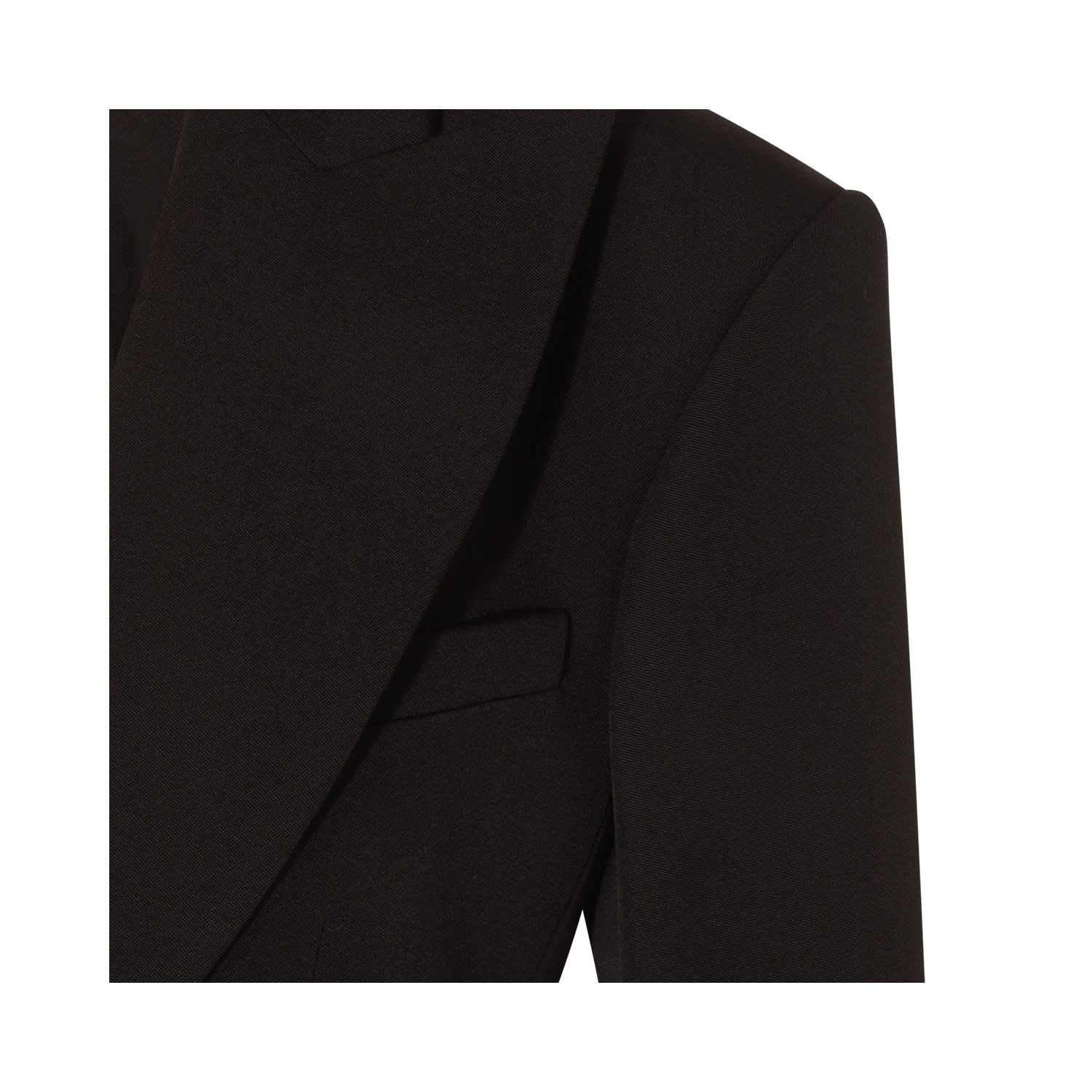 BLACK WOOL BLAZER - 4